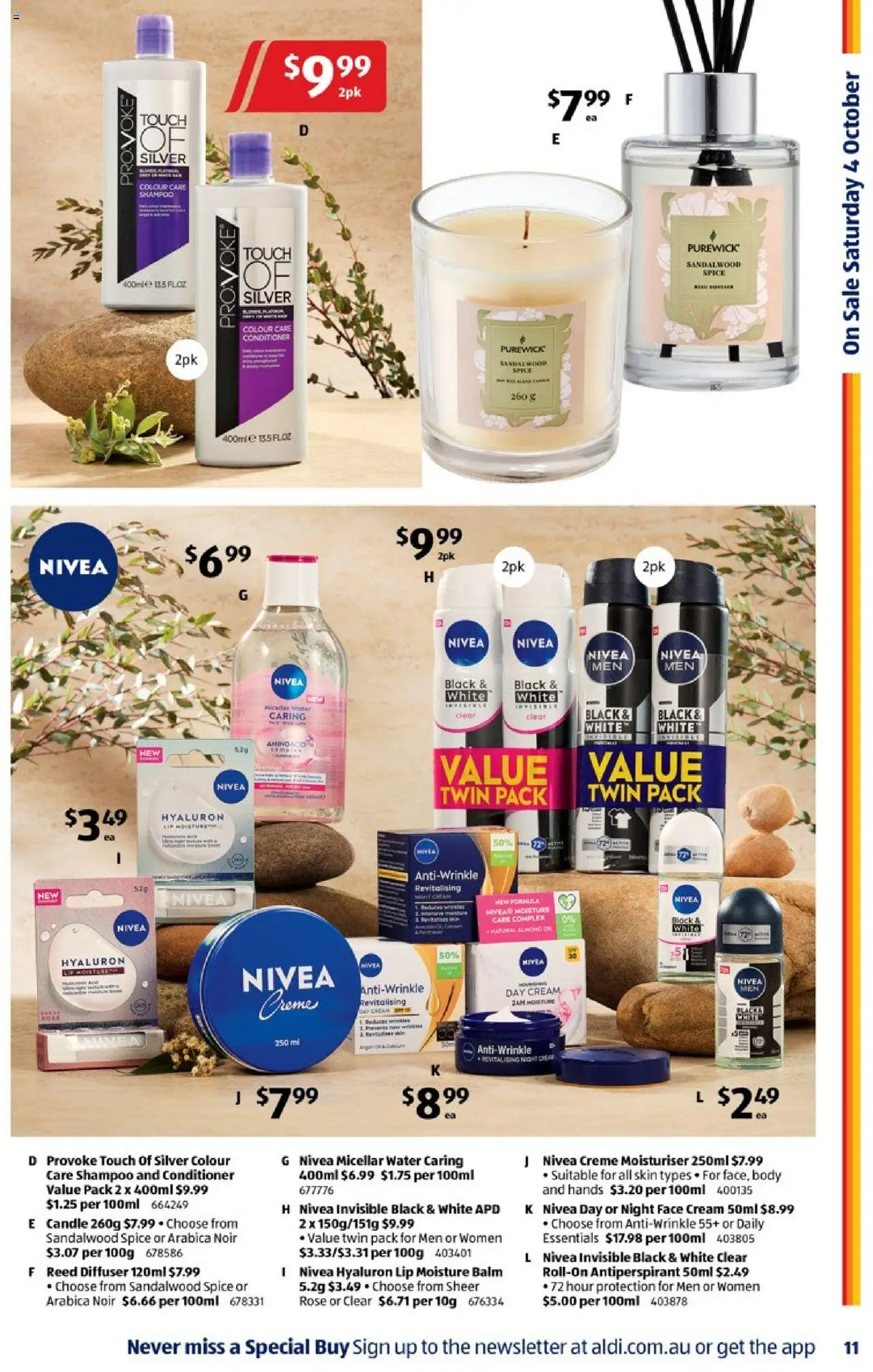 Aldi catalogue - valid from 01.10.2025 | Page: 11 | Products: Shampoo, Micellar water, Moisturiser, Candle
