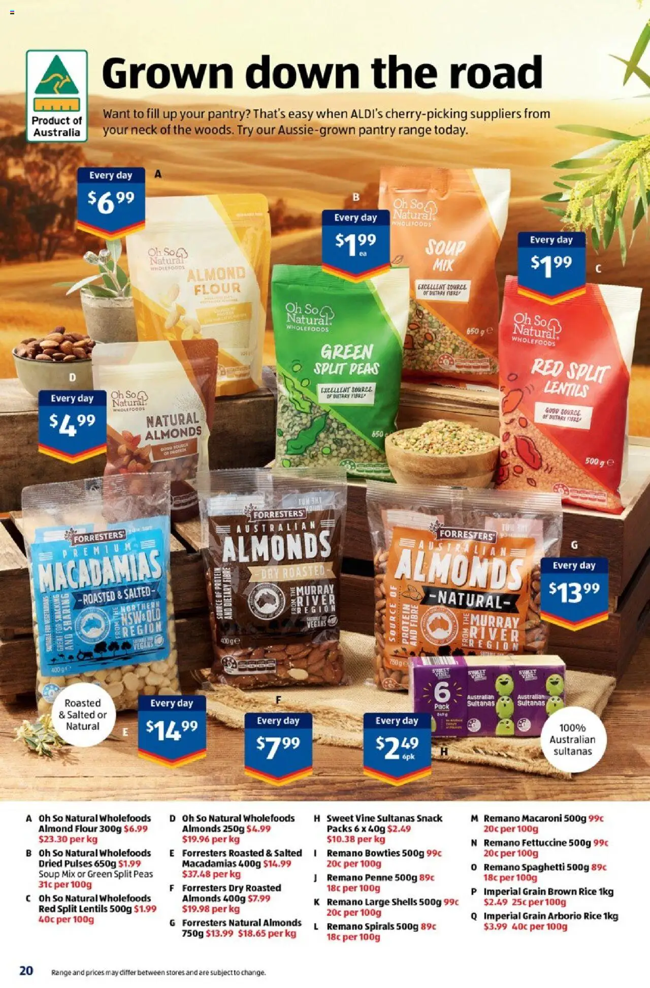 Aldi catalogue - valid from 01.10.2025 | Page: 20 | Products: Almonds, Flour, Rice, Soup