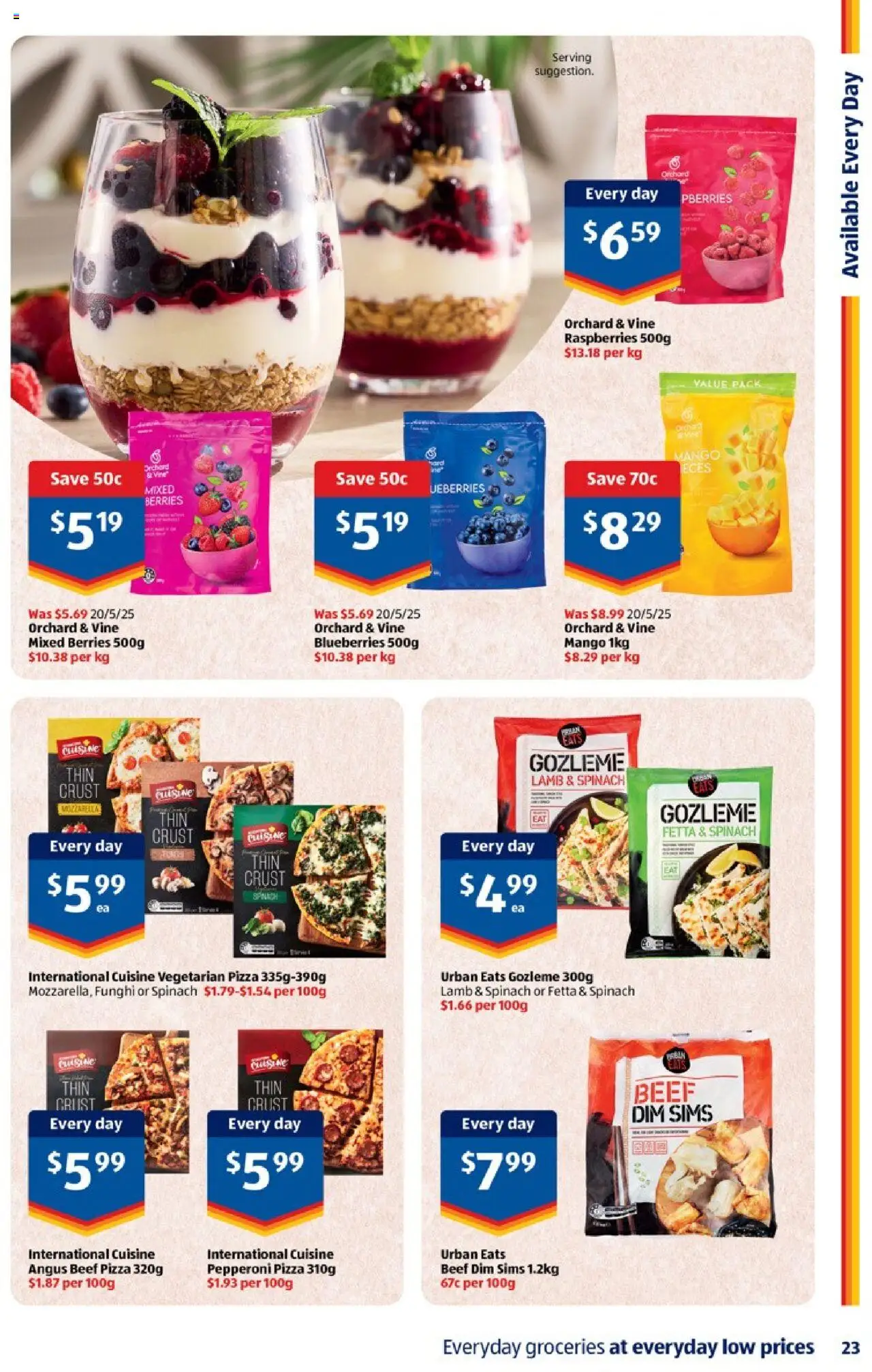 Aldi catalogue - valid from 01.10.2025 | Page: 23 | Products: Pizza, Lamb, Beef, Mango