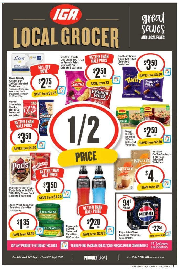 ﻿IGA catalogue valid from 24/09/2025 > Online Australia