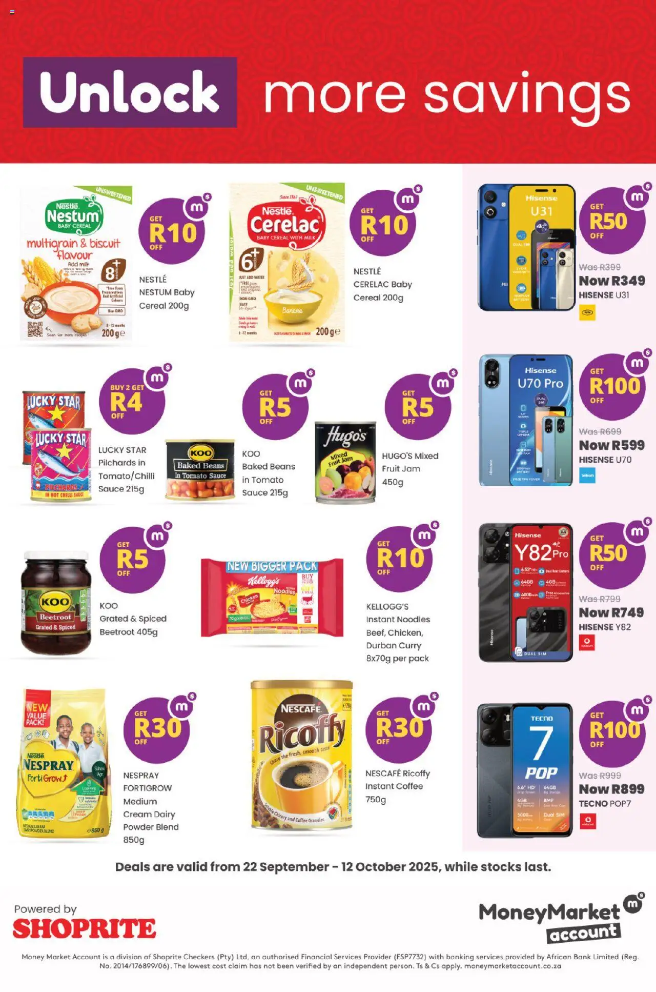New Shoprite catalogue – valid from 22.09.2025 | Page: 2 | Products: Pilchards, Sim, Milk, Chilli