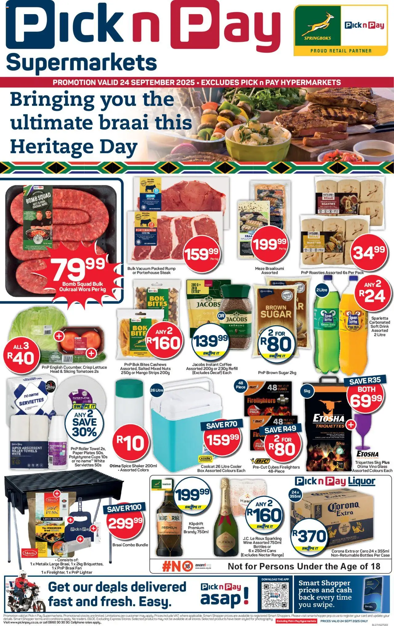 New Pick n Pay catalogue – valid from 24.09.2025 | Page: 1 | Products: Box, Brandy, Cooler, Sugar