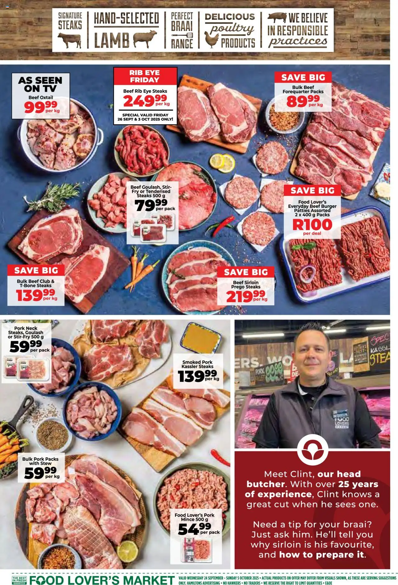 New Food Lover's Market catalogue – valid from 24.09.2025 | Page: 5 | Products: TV, Limpiador íntimo, Pork, Beef