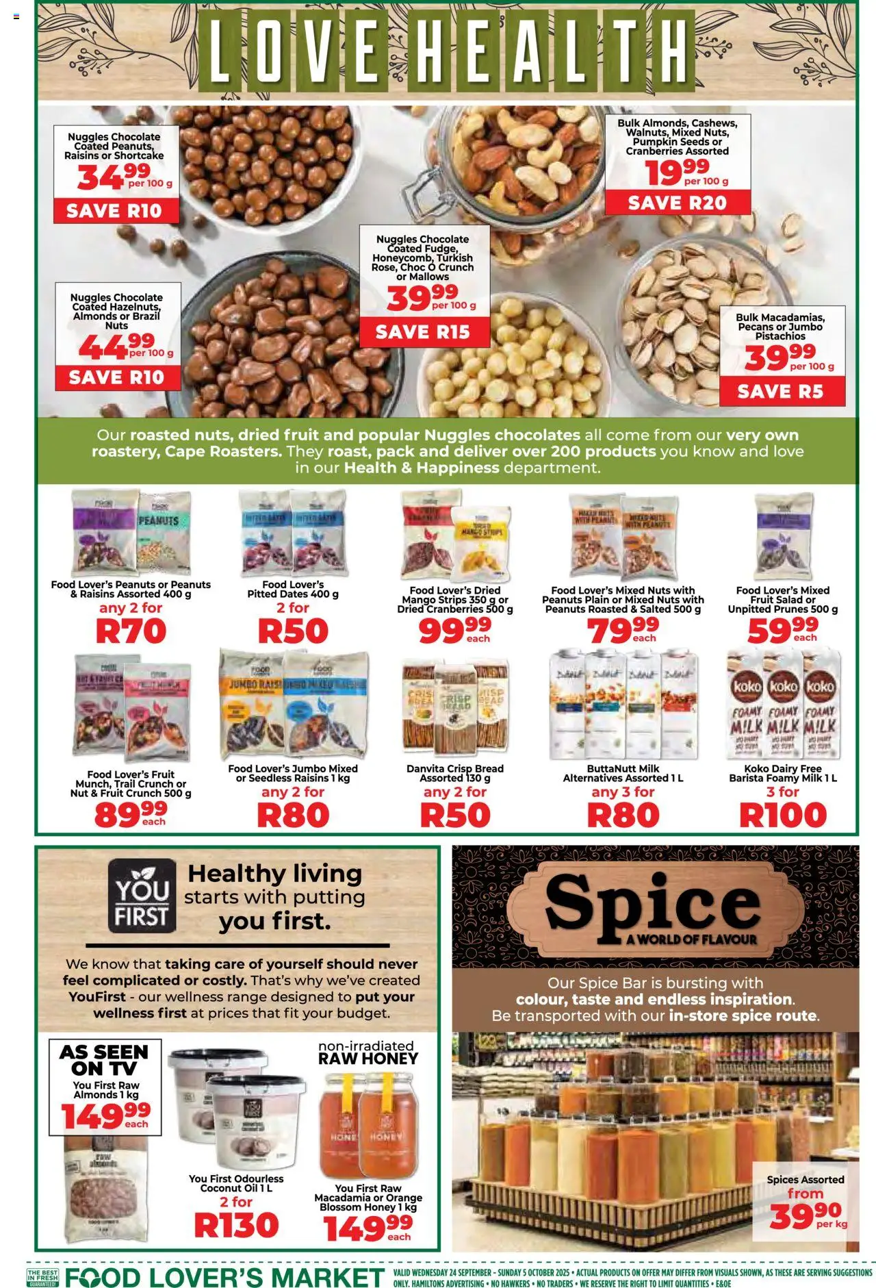 New Food Lover's Market catalogue – valid from 24.09.2025 | Page: 11 | Products: Chocolate, Nuts, Spices, Fruit