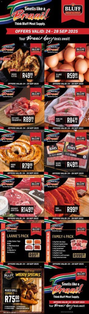 Bluff Meat Supply - Smells like a Braai! (24/09/2025 - 28/09/2025) Online 7 Bluff Meat Supply – Smells like a Braai! (24/09/2025 – 28/09/2025) Online