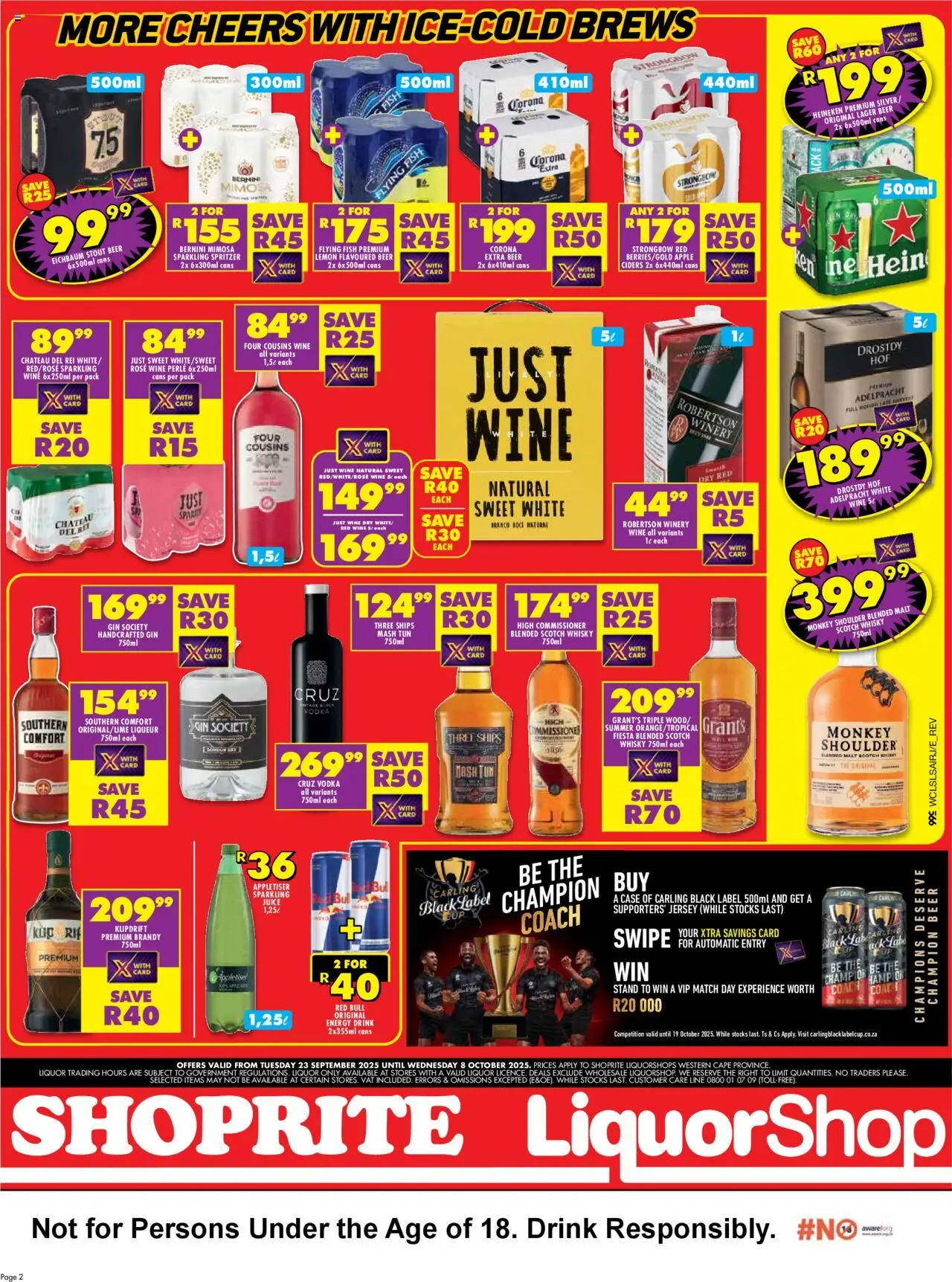 New Shoprite catalogue – valid from 23.09.2025 | Page: 2 | Products: Juice, Fish, Vodka, Lemon