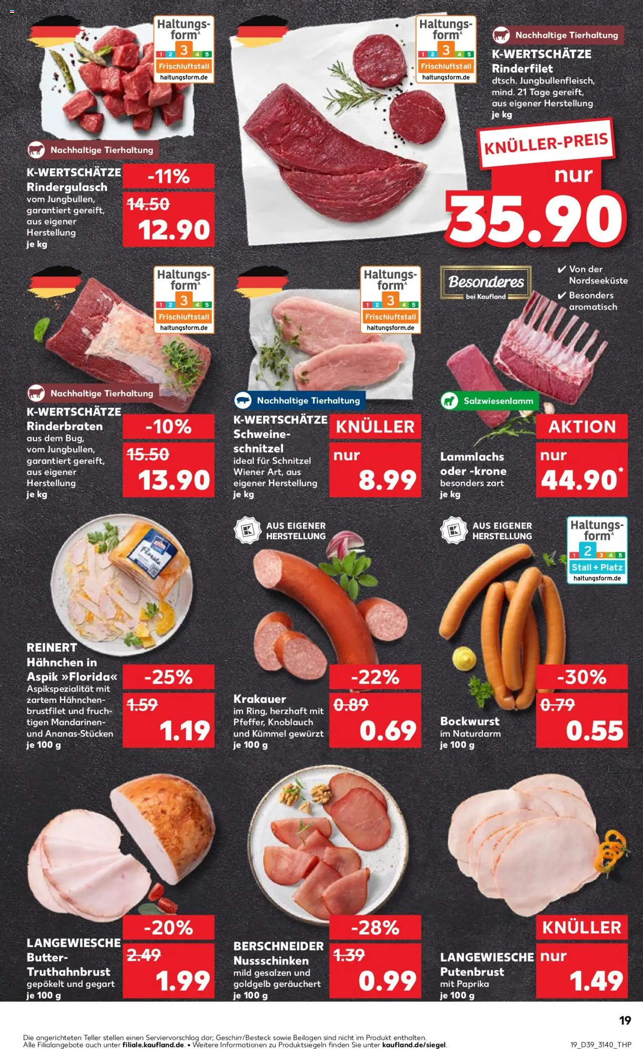 Kaufland prospekt Leipzig	 – gültig ab 25.09.2025 | Seite: 19 | Produkte: Rinderbraten, Hahnchen, Rinderfilet, Schnitzel Kaufland prospekt Leipzig	 – gültig ab 25.09.2025 | Seite: 19 | Produkte: Rinderbraten, Hahnchen, Rinderfilet, Schnitzel