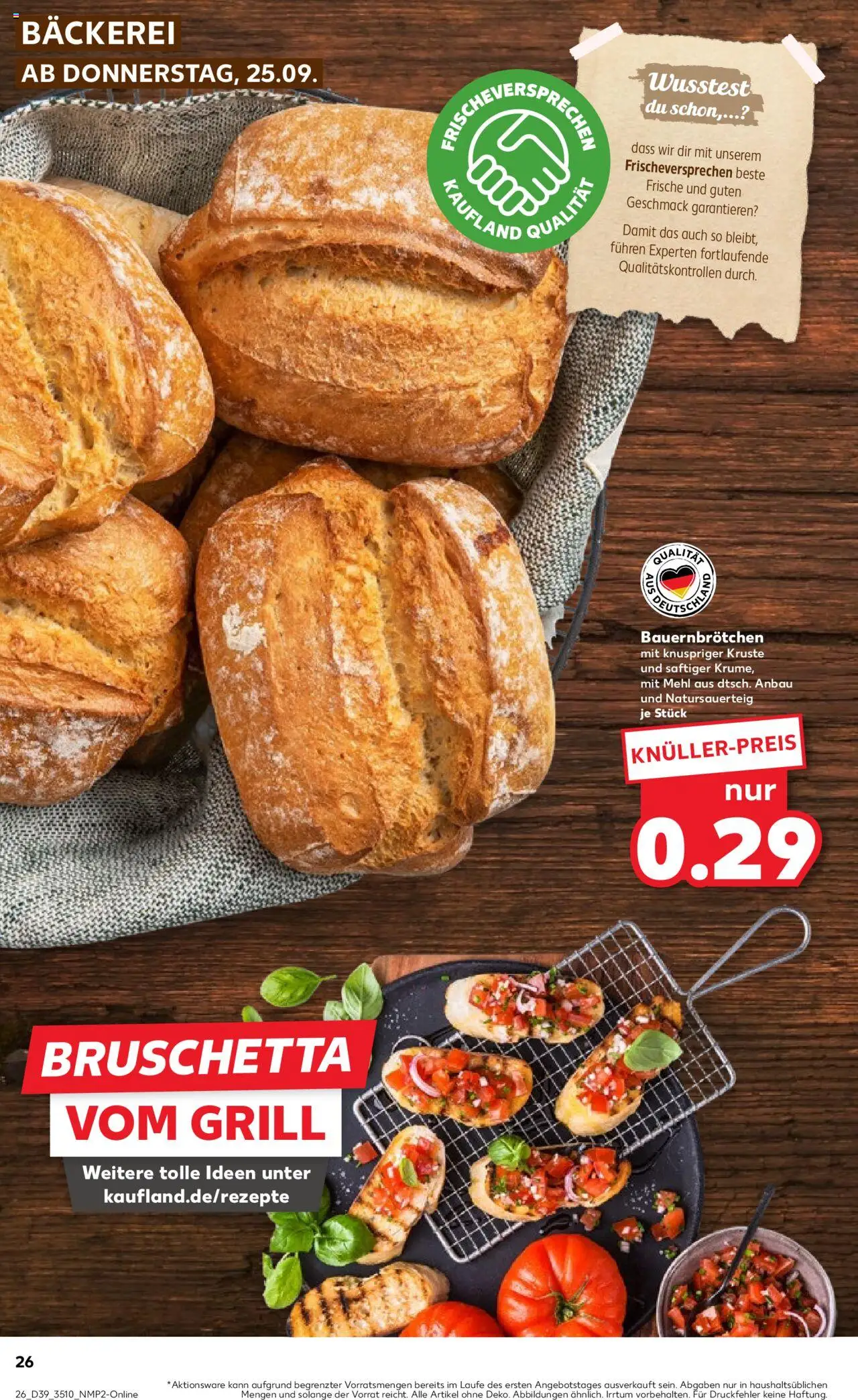Kaufland prospekt Leipzig	 – gültig ab 25.09.2025 | Seite: 26 | Produkte: Grill, Bäckerei, Mehl Kaufland prospekt Leipzig	 – gültig ab 25.09.2025 | Seite: 26 | Produkte: Grill, Bäckerei, Mehl
