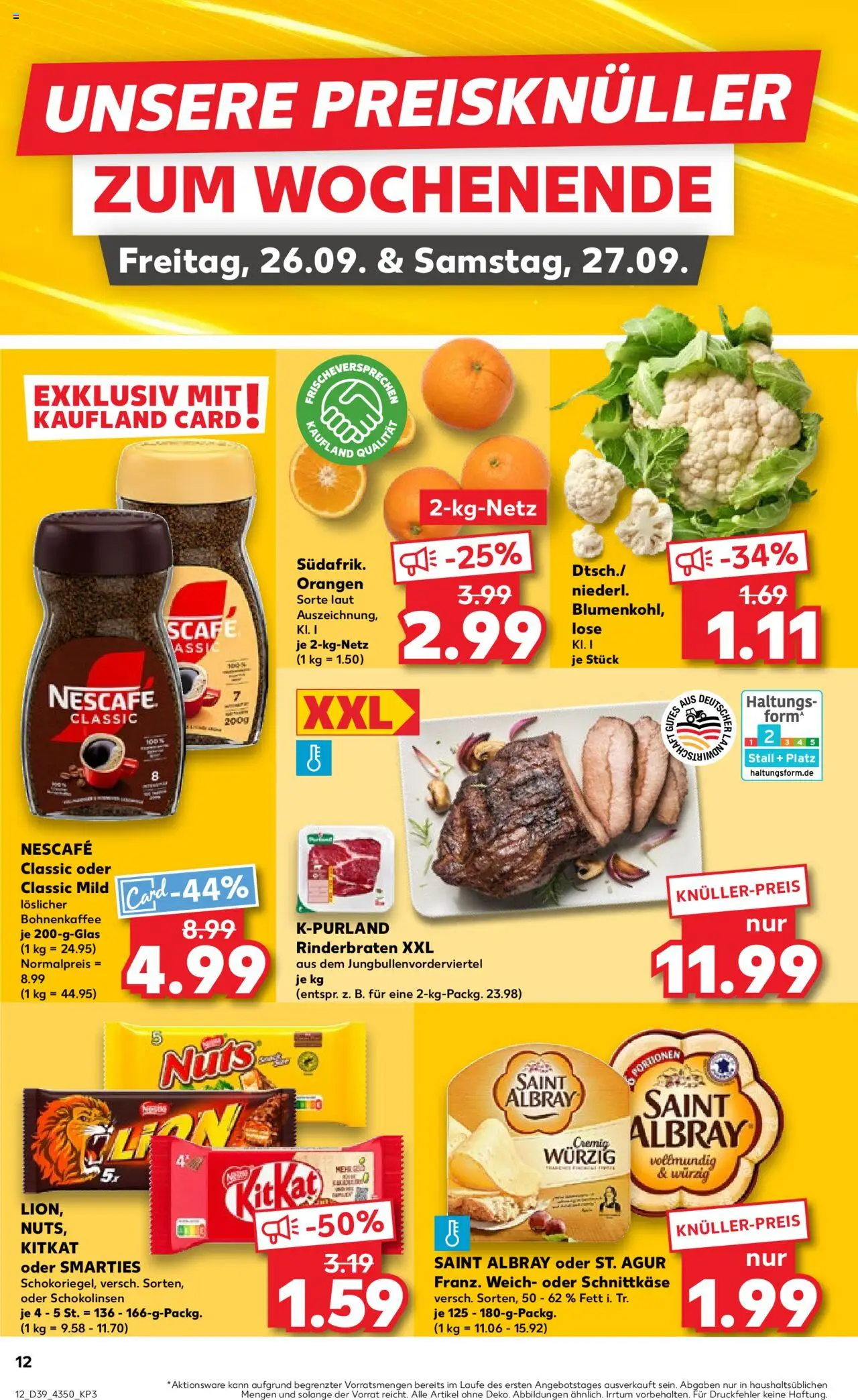 Kaufland prospekt Frankfurt (Oder)	 – gültig ab 25.09.2025 | Seite: 12 | Produkte: Nescafe, Smarties, Nescafe classic, Blumenkohl Kaufland prospekt Frankfurt (Oder)	 – gültig ab 25.09.2025 | Seite: 12 | Produkte: Nescafe, Smarties, Nescafe classic, Blumenkohl