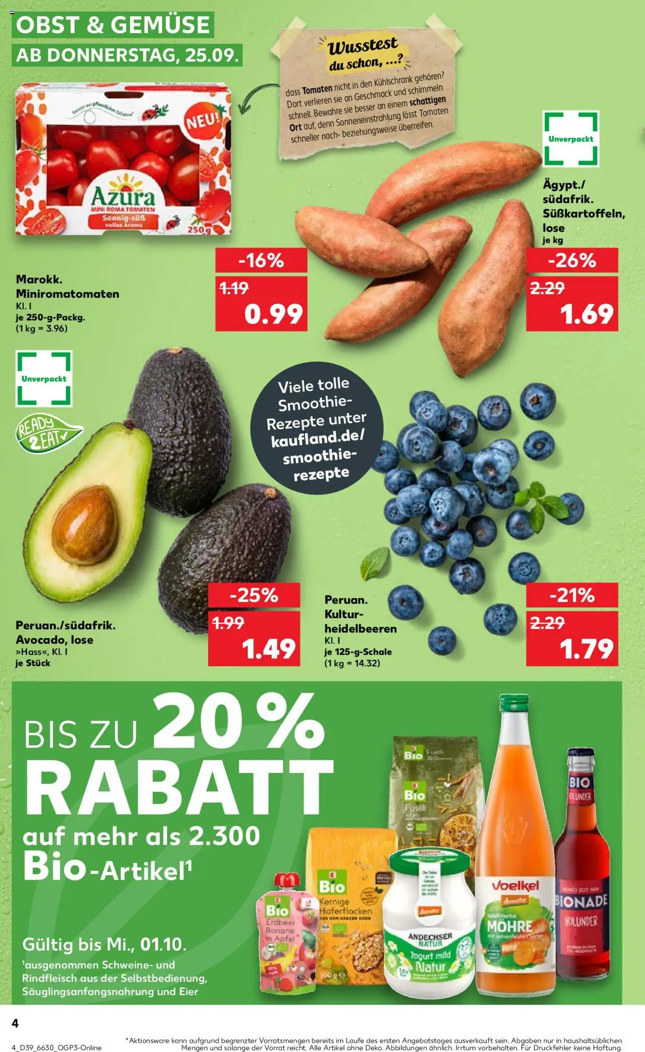 Kaufland prospekt Hannover	 – gültig ab 25.09.2025 | Seite: 4 | Produkte: Kühlschrank, Tomaten, Gemüse, Obst Kaufland prospekt Hannover	 – gültig ab 25.09.2025 | Seite: 4 | Produkte: Kühlschrank, Tomaten, Gemüse, Obst