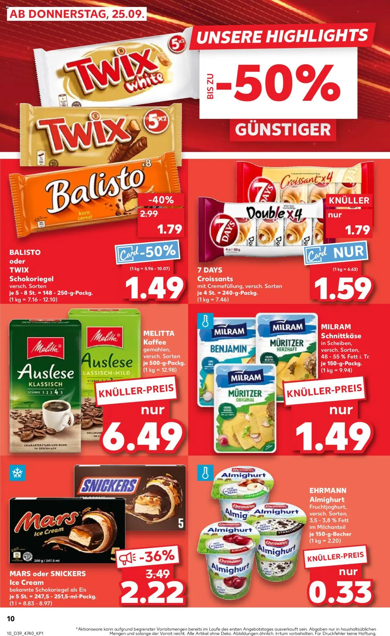 Kaufland prospekt Hannover	 – gültig ab 25.09.2025 | Seite: 10 | Produkte: Melitta, Kaffee, Twix, Croissant Kaufland prospekt Hannover	 – gültig ab 25.09.2025 | Seite: 10 | Produkte: Melitta, Kaffee, Twix, Croissant
