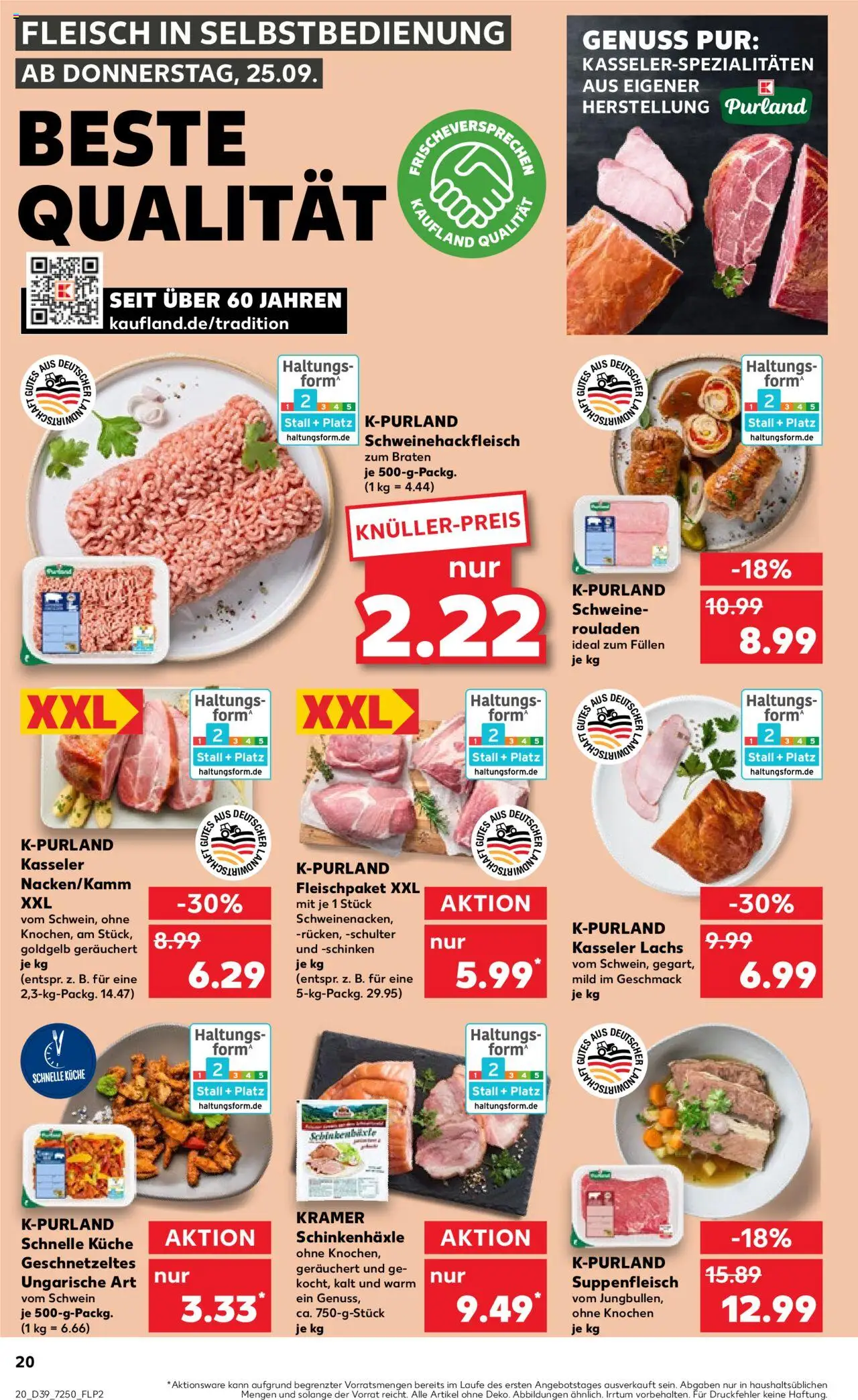 Kaufland prospekt Hannover	 – gültig ab 25.09.2025 | Seite: 20 | Produkte: Küche, Lachs, Schinken, Fleisch Kaufland prospekt Hannover	 – gültig ab 25.09.2025 | Seite: 20 | Produkte: Küche, Lachs, Schinken, Fleisch