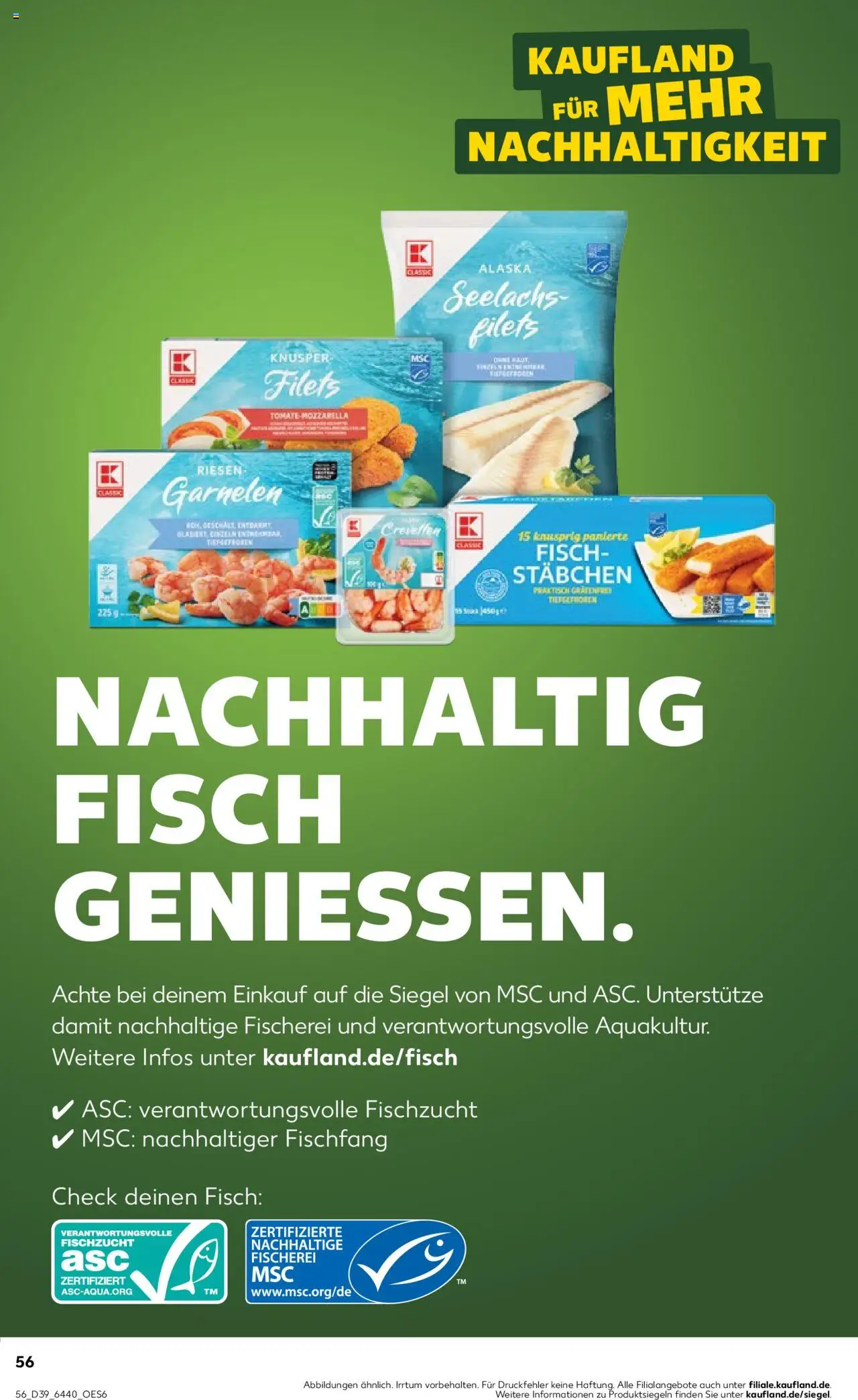 Kaufland prospekt Hannover	 – gültig ab 25.09.2025 | Seite: 56 | Produkte: Mozzarella, Garnelen, Fisch Kaufland prospekt Hannover	 – gültig ab 25.09.2025 | Seite: 56 | Produkte: Mozzarella, Garnelen, Fisch