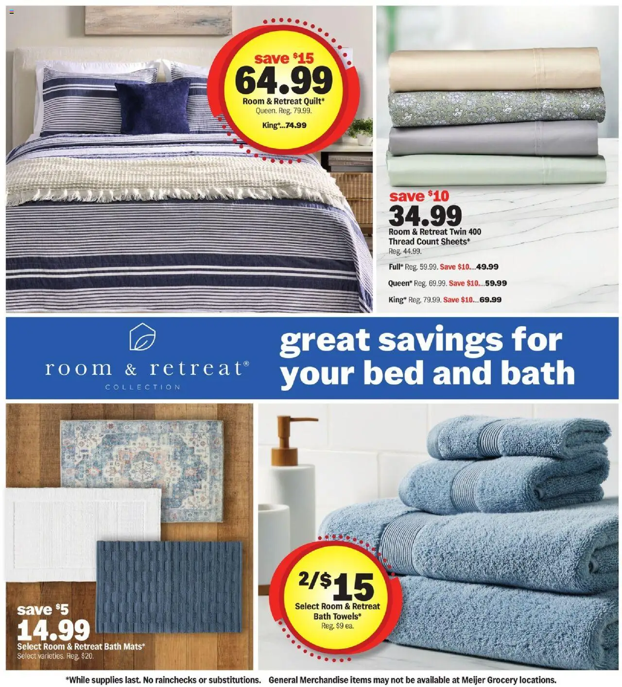 Meijer More Deals Across the Store - valid from 24.09.2025 | Page: 2 | Products: Bed, Bath Meijer More Deals Across the Store - valid from 24.09.2025 | Page: 2 | Products: Bed, Bath