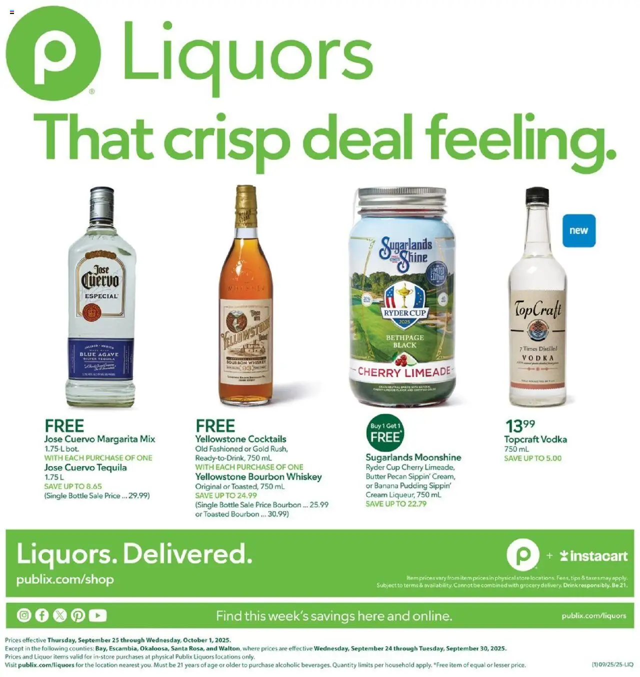 Publix Liquor (09/25 – 10/01 2025) – Flyer