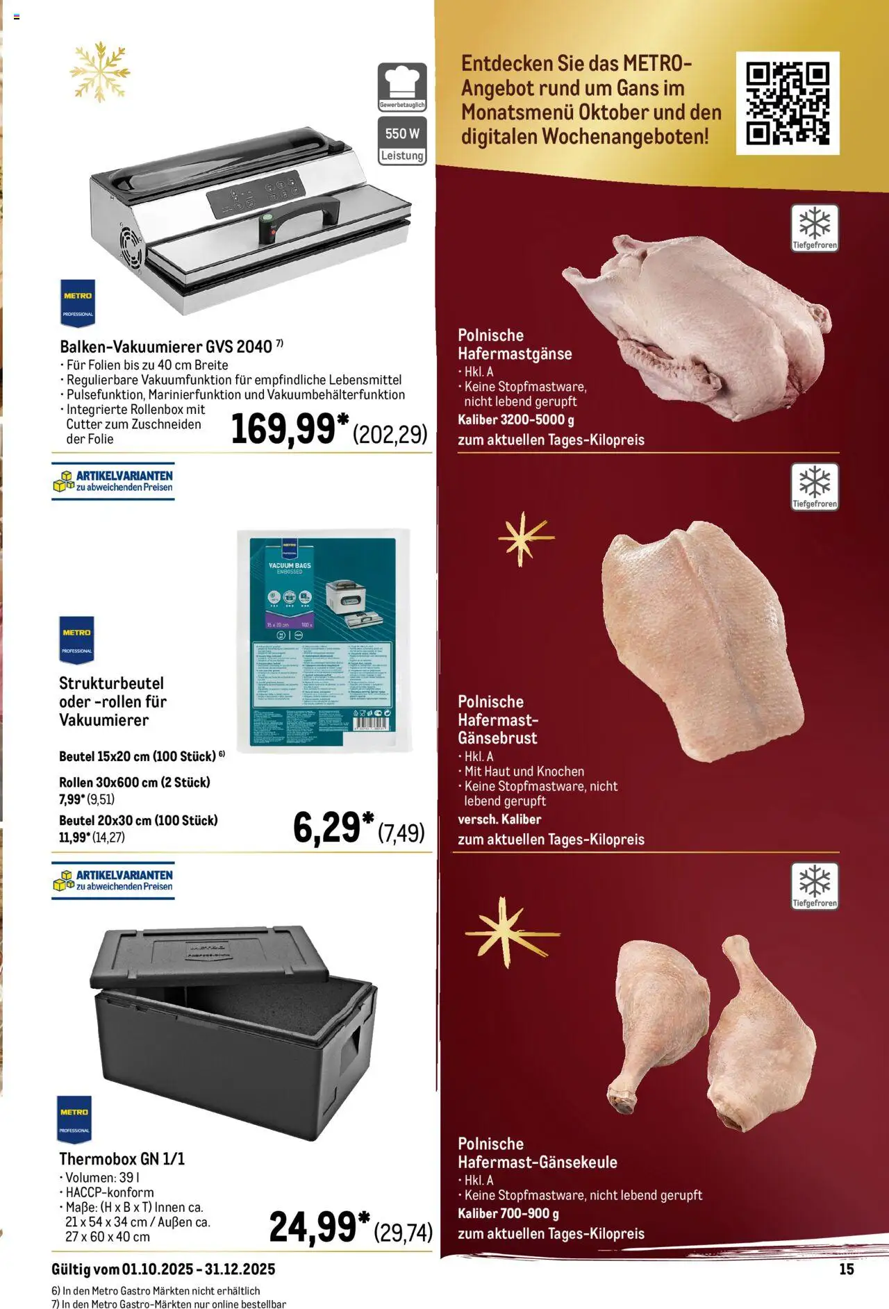 Metro Saisonkatalog "Perfekt ausgestattet" – gültig ab 01.10.2025 | Seite: 15 | Produkte: Cutter, Vakuumierer Metro Saisonkatalog "Perfekt ausgestattet" – gültig ab 01.10.2025 | Seite: 15 | Produkte: Cutter, Vakuumierer