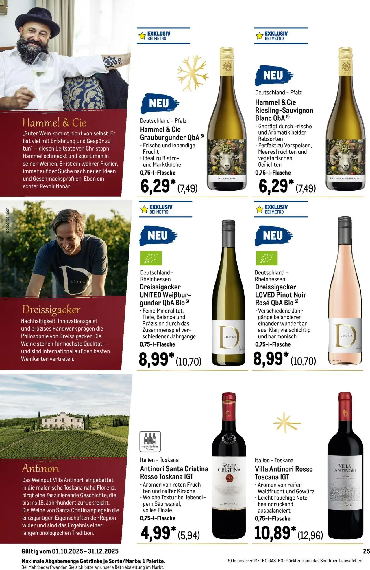 Metro Saisonkatalog "Perfekt ausgestattet" – gültig ab 01.10.2025 | Seite: 25 | Produkte: Wein Metro Saisonkatalog "Perfekt ausgestattet" – gültig ab 01.10.2025 | Seite: 25 | Produkte: Wein
