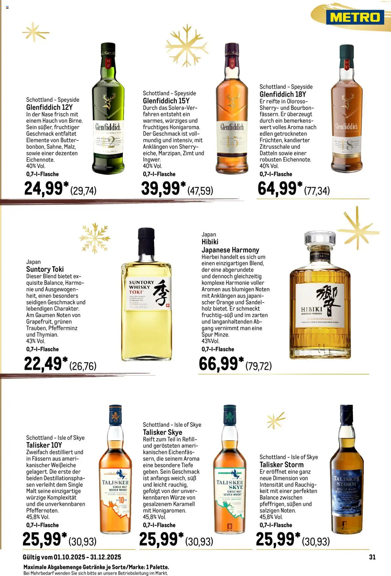 Metro Saisonkatalog "Perfekt ausgestattet" – gültig ab 01.10.2025 | Seite: 31 | Produkte: Whisky, Butter, Bourbon Metro Saisonkatalog "Perfekt ausgestattet" – gültig ab 01.10.2025 | Seite: 31 | Produkte: Whisky, Butter, Bourbon