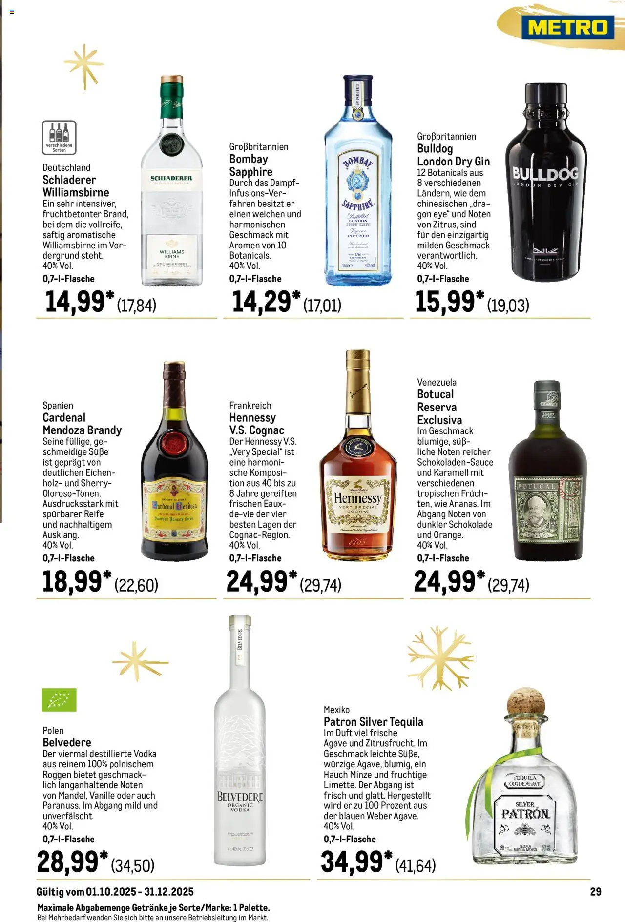 Metro Saisonkatalog "Perfekt ausgestattet" – gültig ab 01.10.2025 | Seite: 29 | Produkte: Duft, Tequila, Vodka, Gin Metro Saisonkatalog "Perfekt ausgestattet" – gültig ab 01.10.2025 | Seite: 29 | Produkte: Duft, Tequila, Vodka, Gin