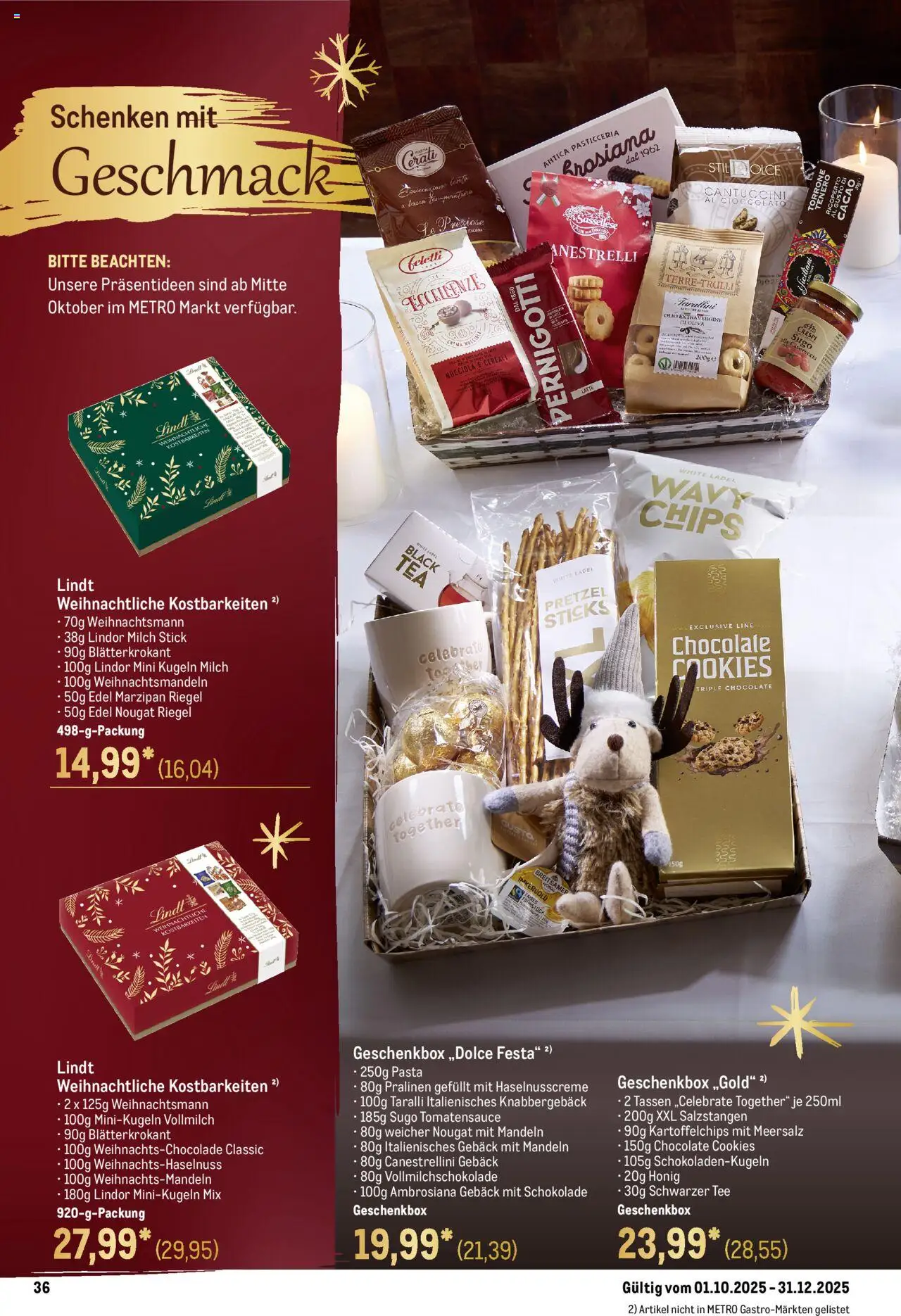 Metro Saisonkatalog "Perfekt ausgestattet" – gültig ab 01.10.2025 | Seite: 40 | Produkte: Milch, Pasta, Tee, Lindt Metro Saisonkatalog "Perfekt ausgestattet" – gültig ab 01.10.2025 | Seite: 40 | Produkte: Milch, Pasta, Tee, Lindt