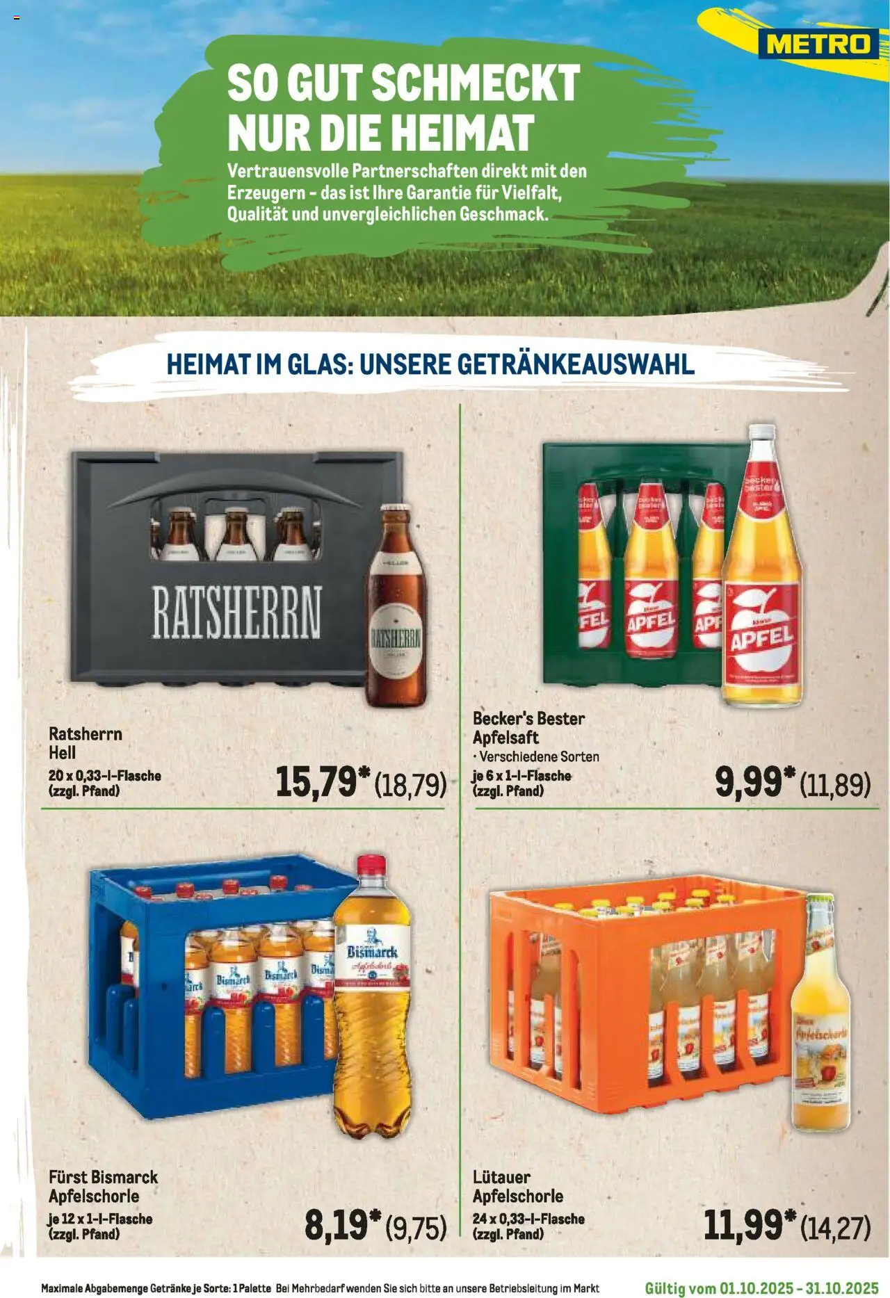 Metro Regionaler Flyer – gültig ab 01.10.2025 | Seite: 27 | Produkte: Äpfel, Apfelsaft