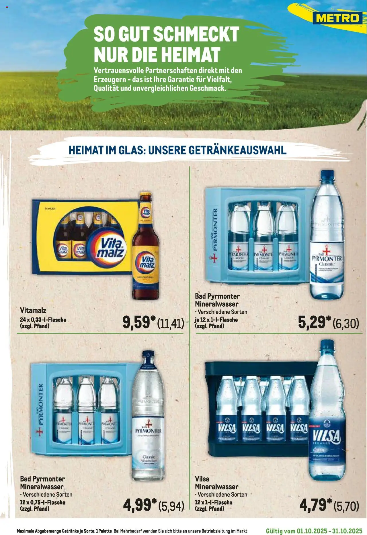 Metro Regionaler Flyer – gültig ab 01.10.2025 | Seite: 29 | Produkte: Bad, Mineralwasser