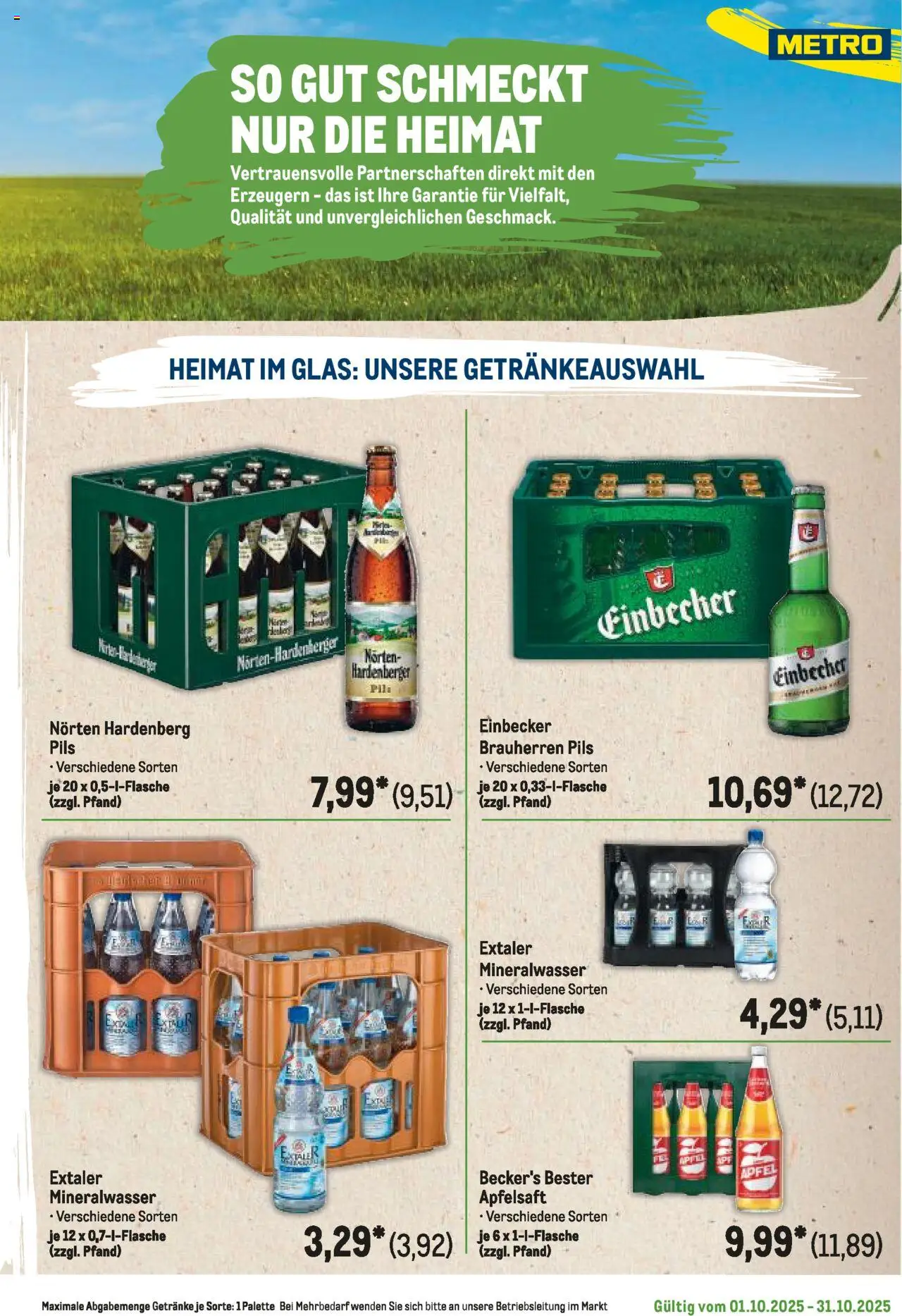 Metro Regionaler Flyer – gültig ab 01.10.2025 | Seite: 41 | Produkte: Pils, Äpfel, Apfelsaft, Mineralwasser