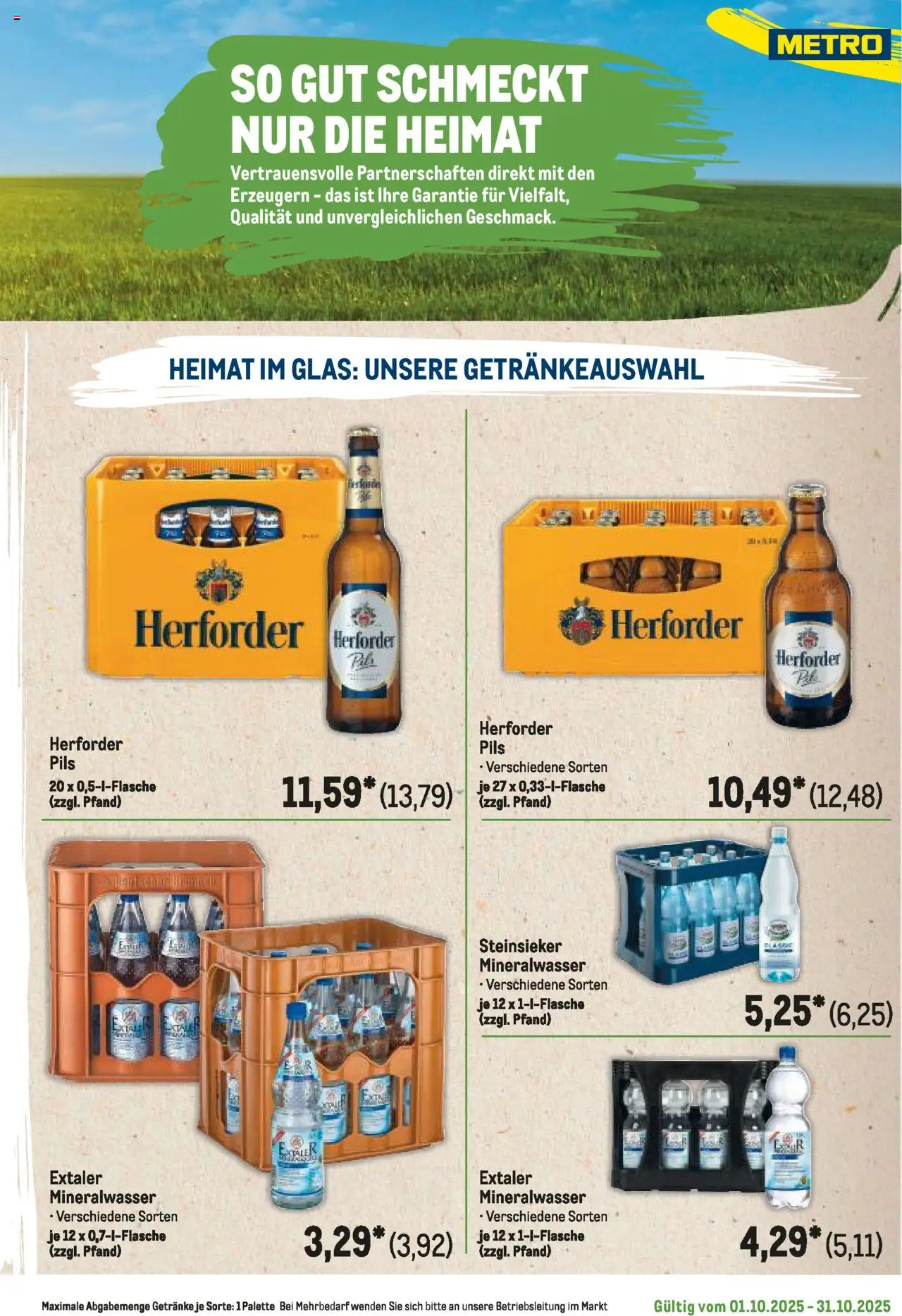 Metro Regionaler Flyer – gültig ab 01.10.2025 | Seite: 45 | Produkte: Pils, Mineralwasser