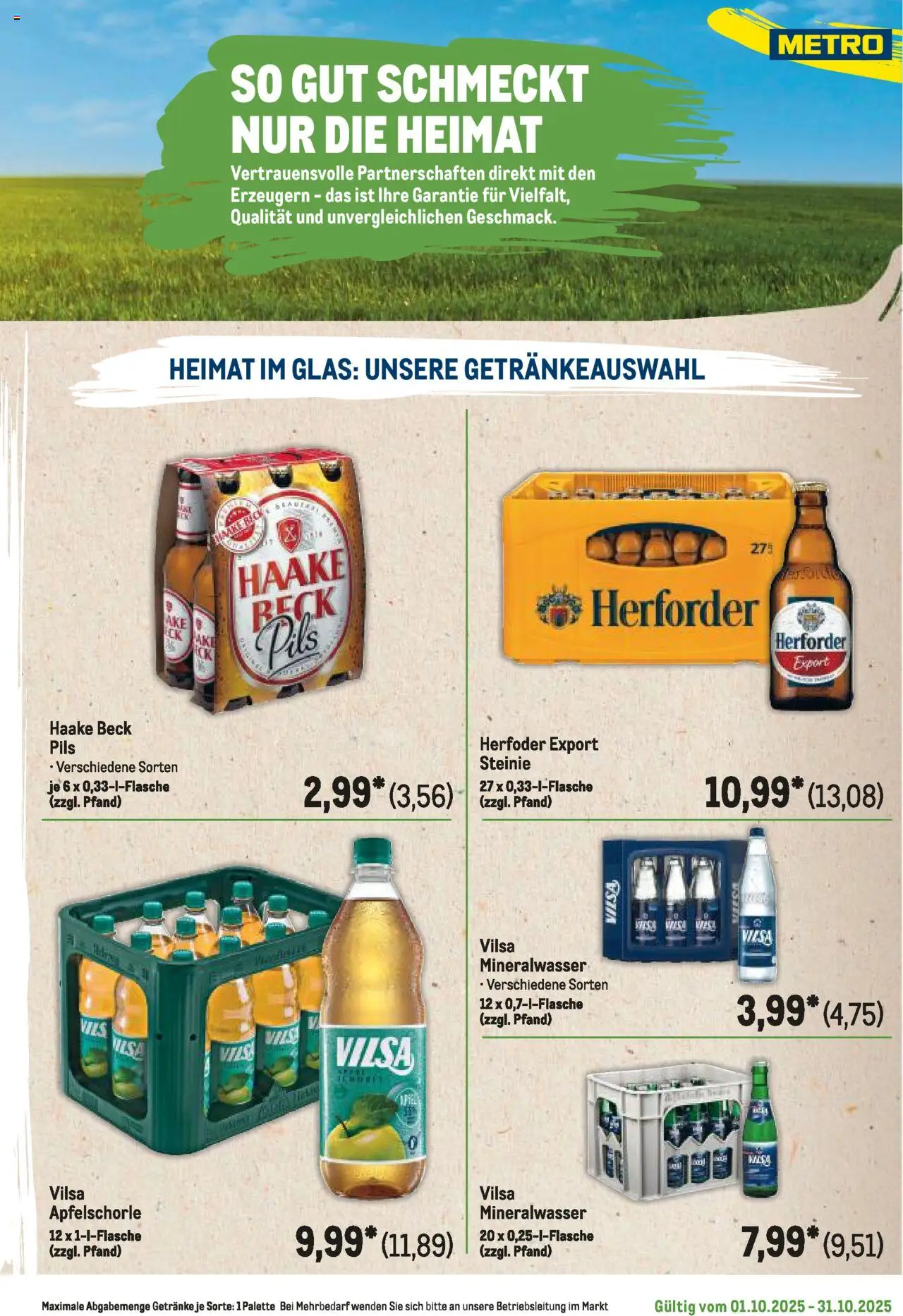 Metro Regionaler Flyer – gültig ab 01.10.2025 | Seite: 47 | Produkte: Pils, Mineralwasser