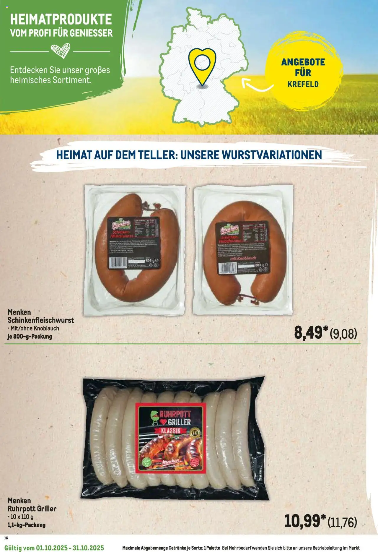 Metro Regionaler Flyer – gültig ab 01.10.2025 | Seite: 50 | Produkte: Knoblauch, Schinken, Griller