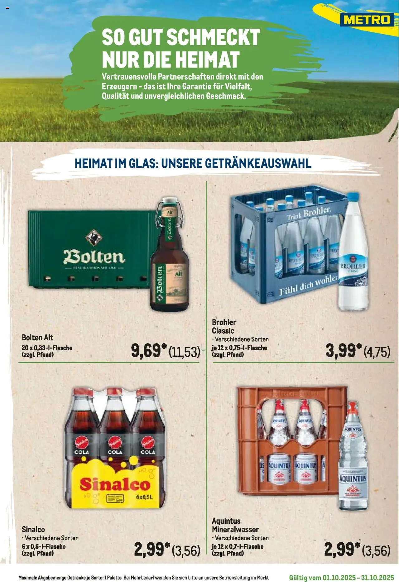 Metro Regionaler Flyer – gültig ab 01.10.2025 | Seite: 51 | Produkte: Sinalco, Cola, Mineralwasser