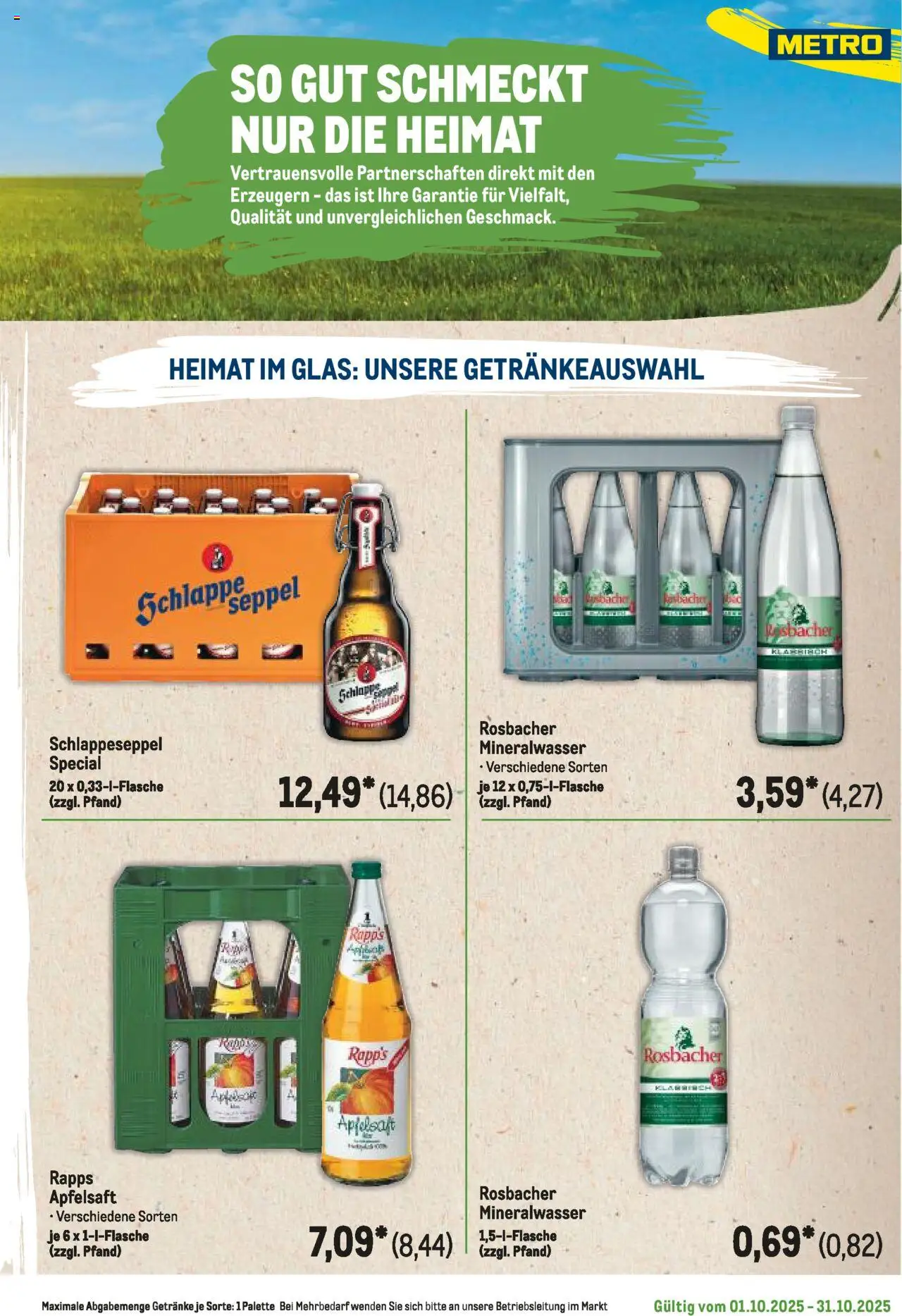 Metro Regionaler Flyer – gültig ab 01.10.2025 | Seite: 55 | Produkte: Apfelsaft, Mineralwasser