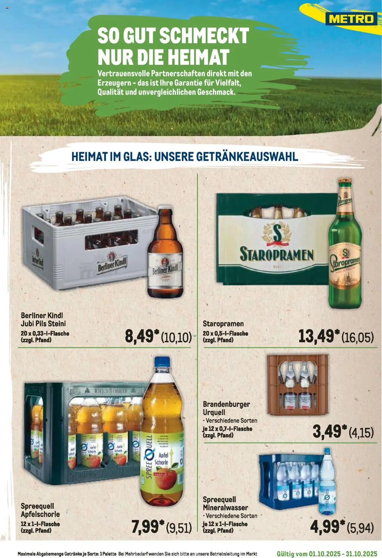 Metro Regionaler Flyer – gültig ab 01.10.2025 | Seite: 75 | Produkte: Berliner, Pils, Mineralwasser
