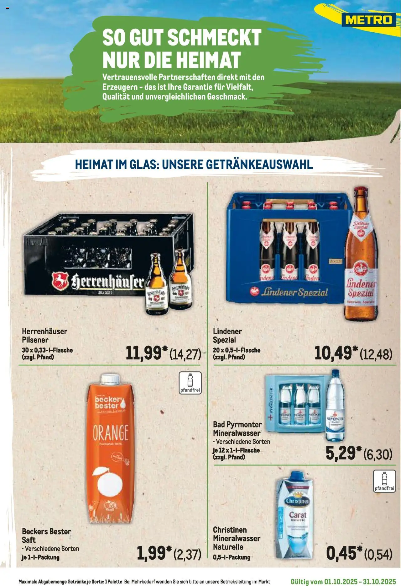 Metro Regionaler Flyer – gültig ab 01.10.2025 | Seite: 77 | Produkte: Bad, Mineralwasser, Saft