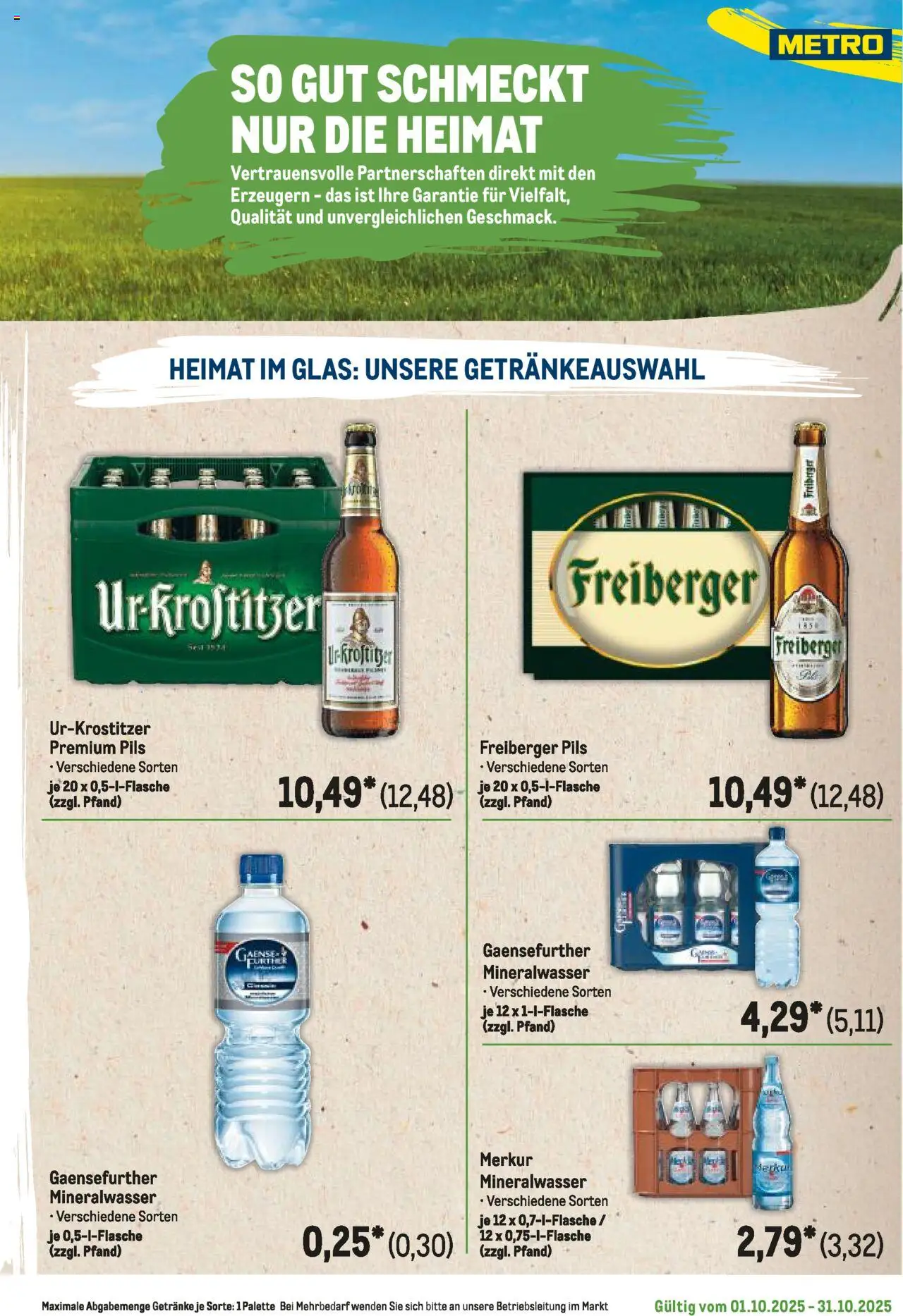 Metro Regionaler Flyer – gültig ab 01.10.2025 | Seite: 97 | Produkte: Pils, Mineralwasser