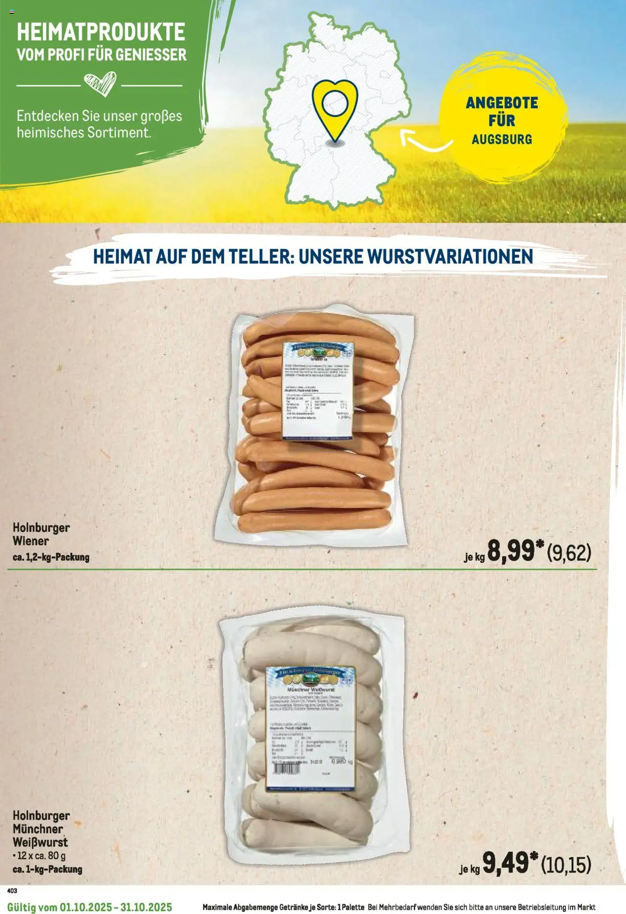 Metro Regionaler Flyer – gültig ab 01.10.2025 | Seite: 98 | Produkte: Weißwurst