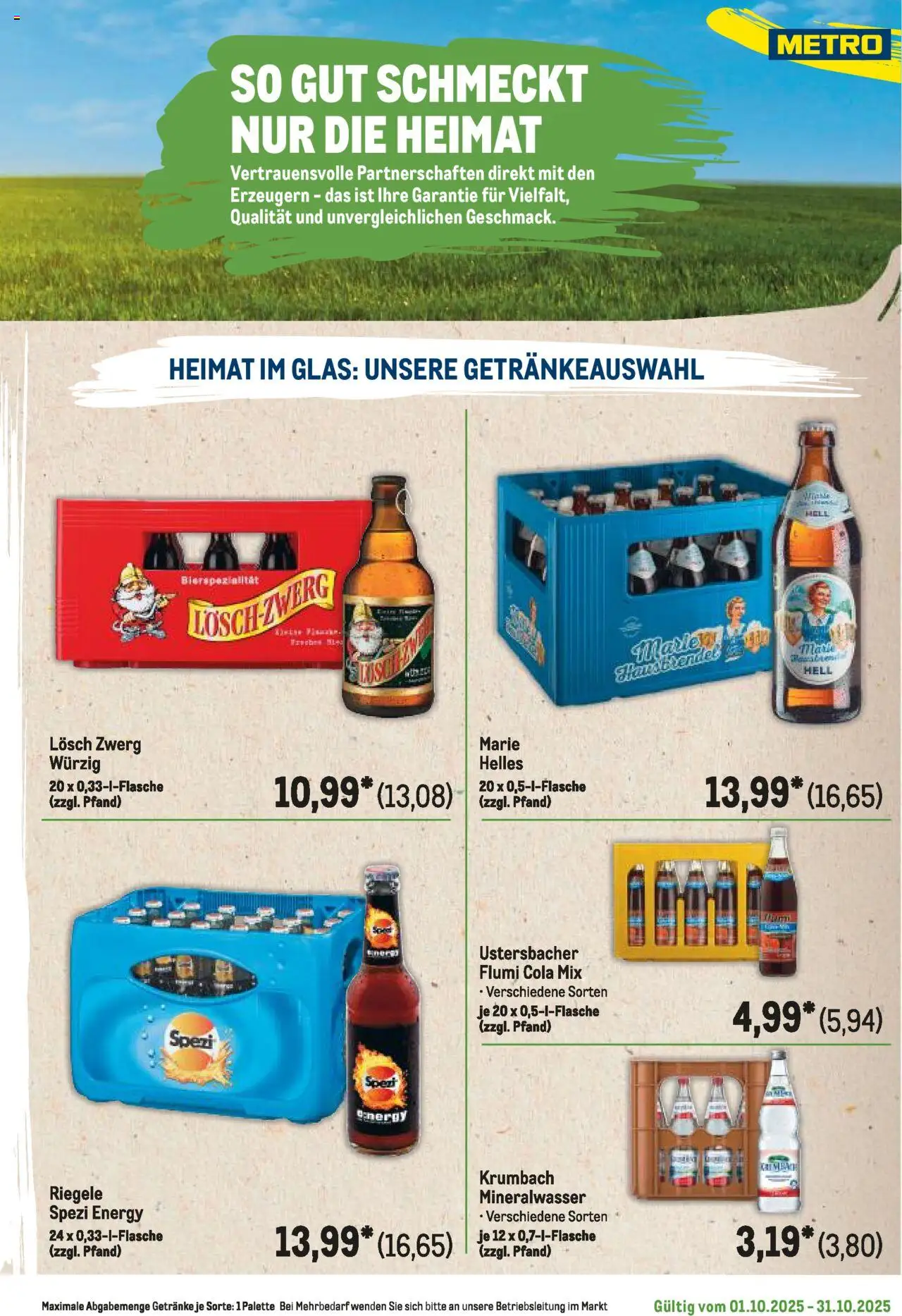 Metro Regionaler Flyer – gültig ab 01.10.2025 | Seite: 99 | Produkte: Cola, Energy, Mineralwasser