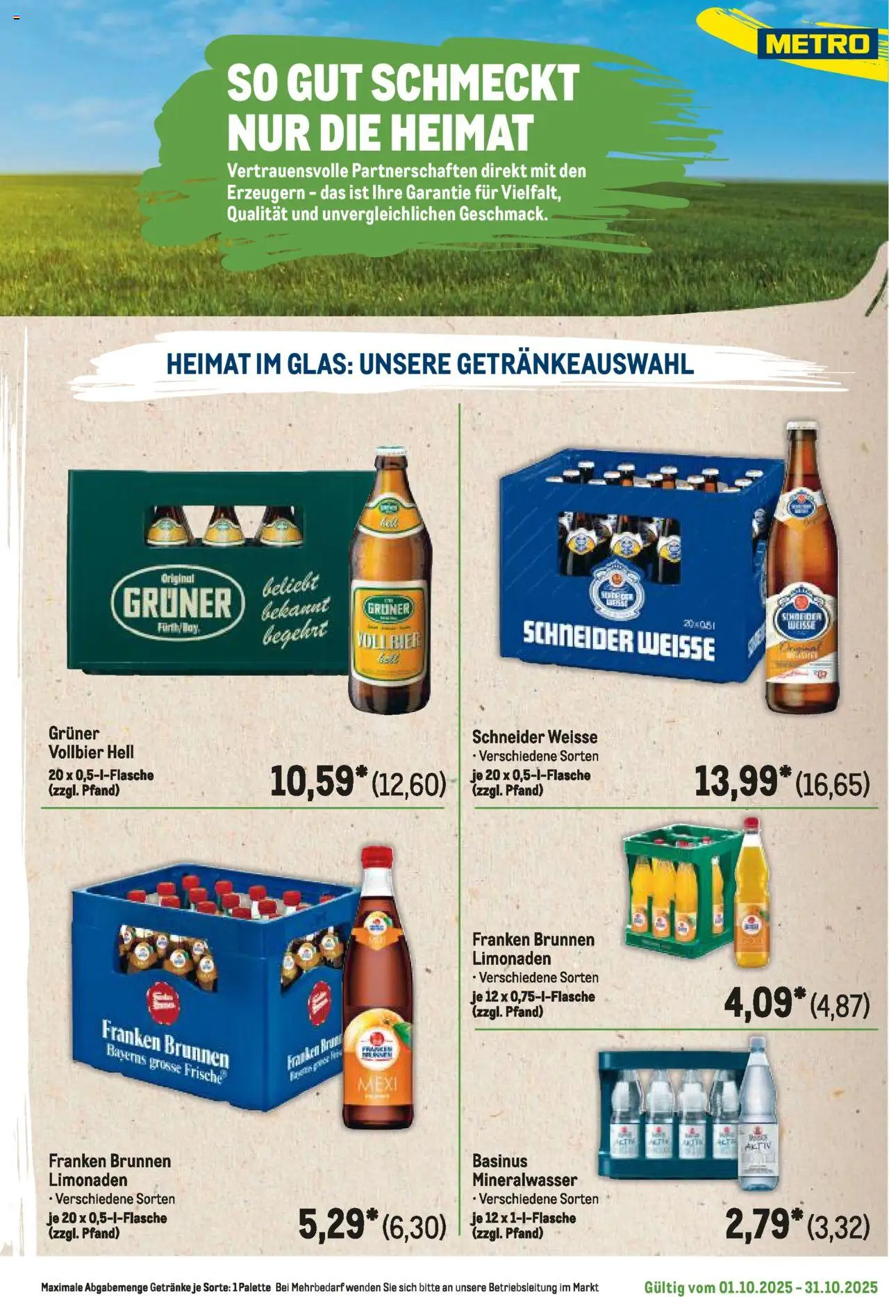 Metro Regionaler Flyer – gültig ab 01.10.2025 | Seite: 109 | Produkte: Bier, Mineralwasser