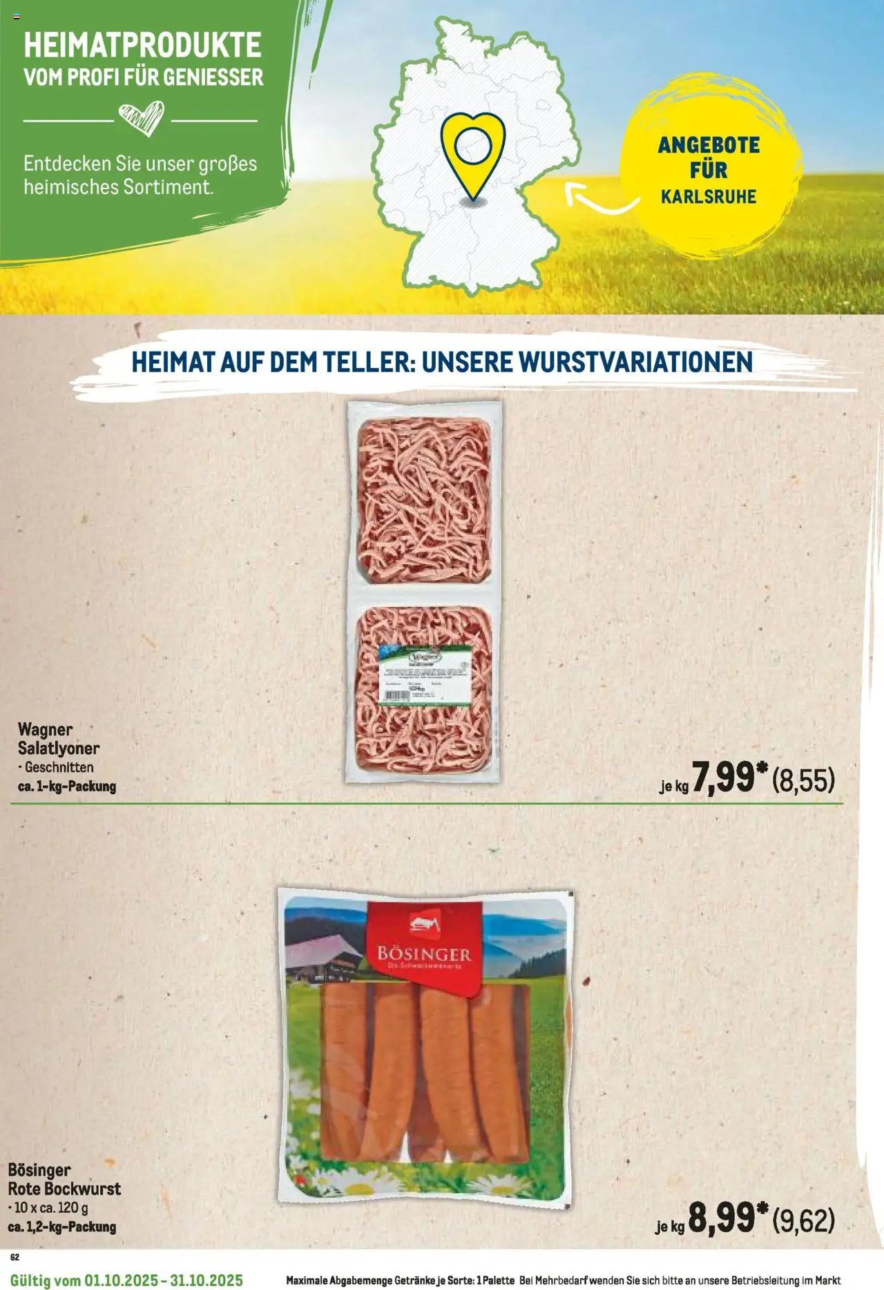 Metro Regionaler Flyer – gültig ab 01.10.2025 | Seite: 110 | Produkte: Bockwurst