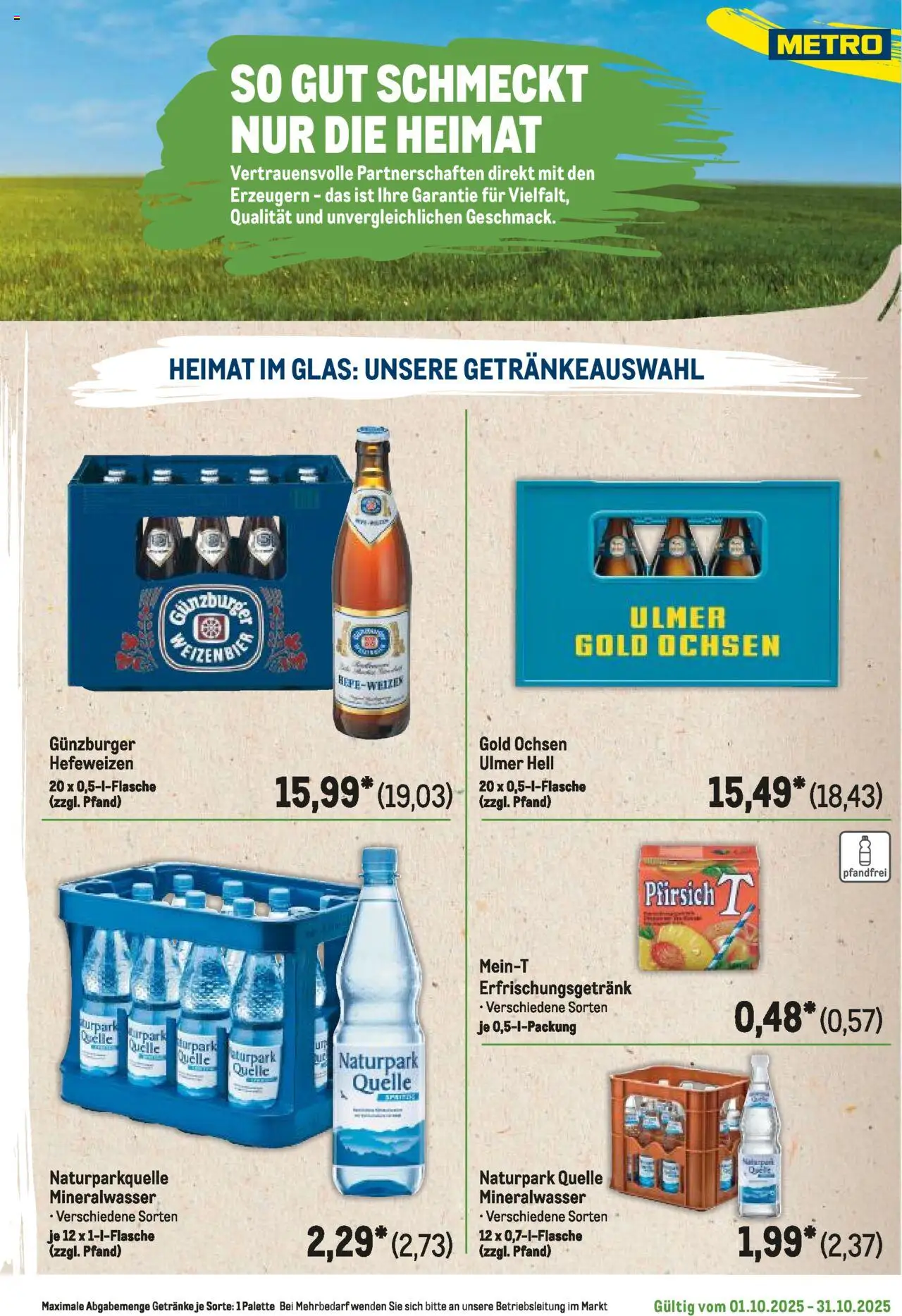 Metro Regionaler Flyer – gültig ab 01.10.2025 | Seite: 119 | Produkte: Mineralwasser, Pfirsich