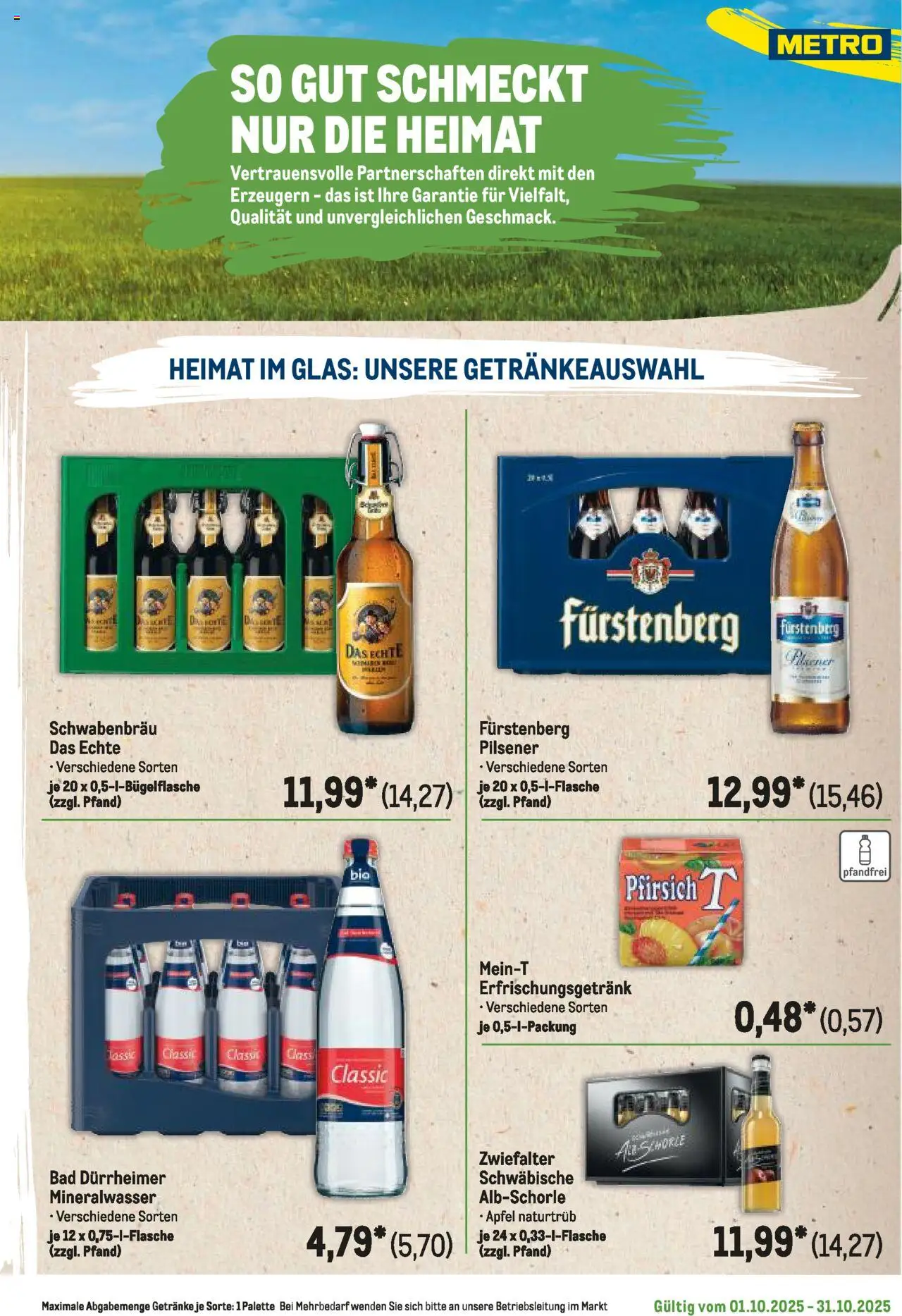 Metro Regionaler Flyer – gültig ab 01.10.2025 | Seite: 123 | Produkte: Bad, Äpfel, Mineralwasser, Pfirsich