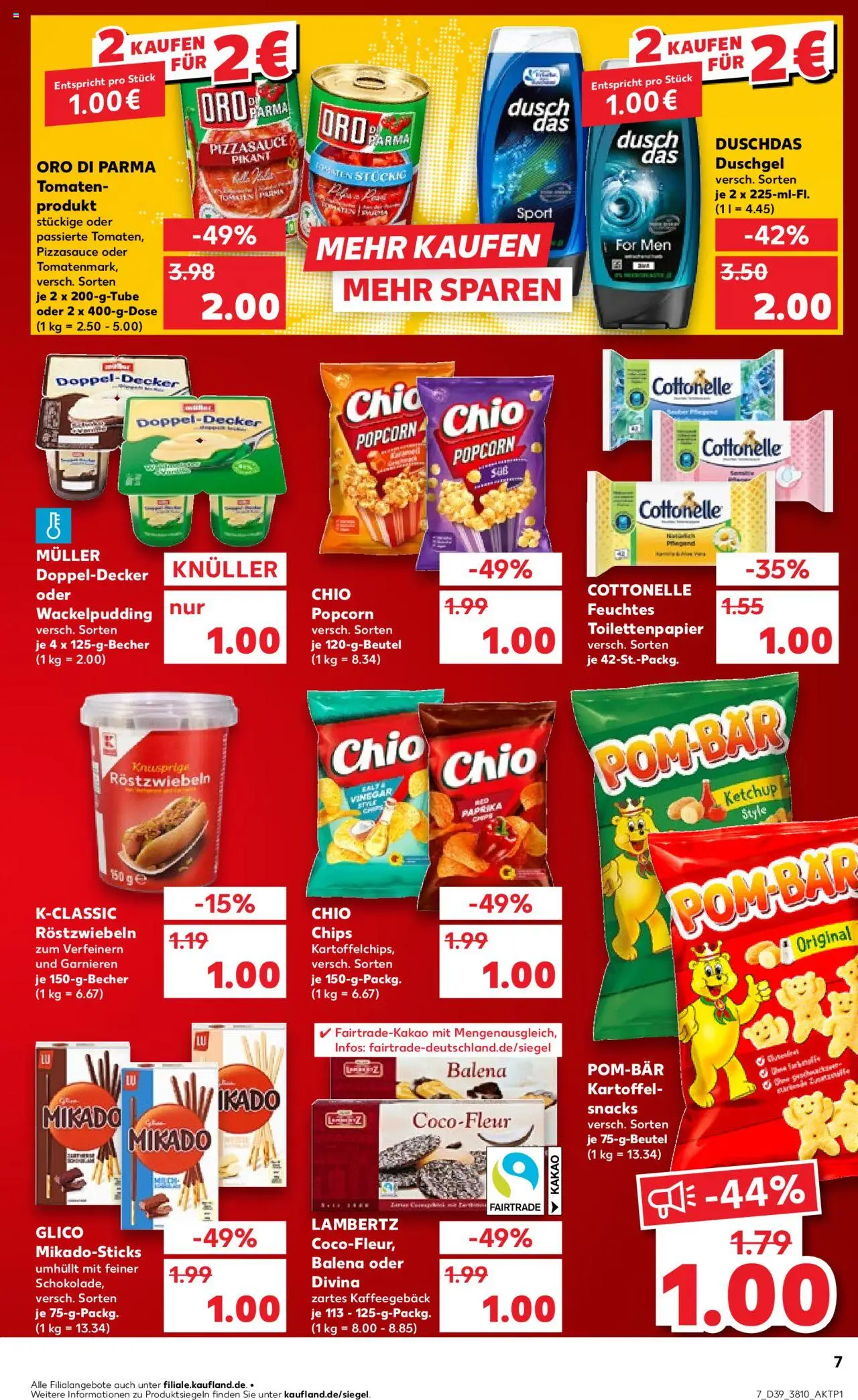Kaufland prospekt Berlin	 – gültig ab 25.09.2025 | Seite: 7 | Produkte: Pudding, POM-BÄR, Oro di parma, Shower Gel