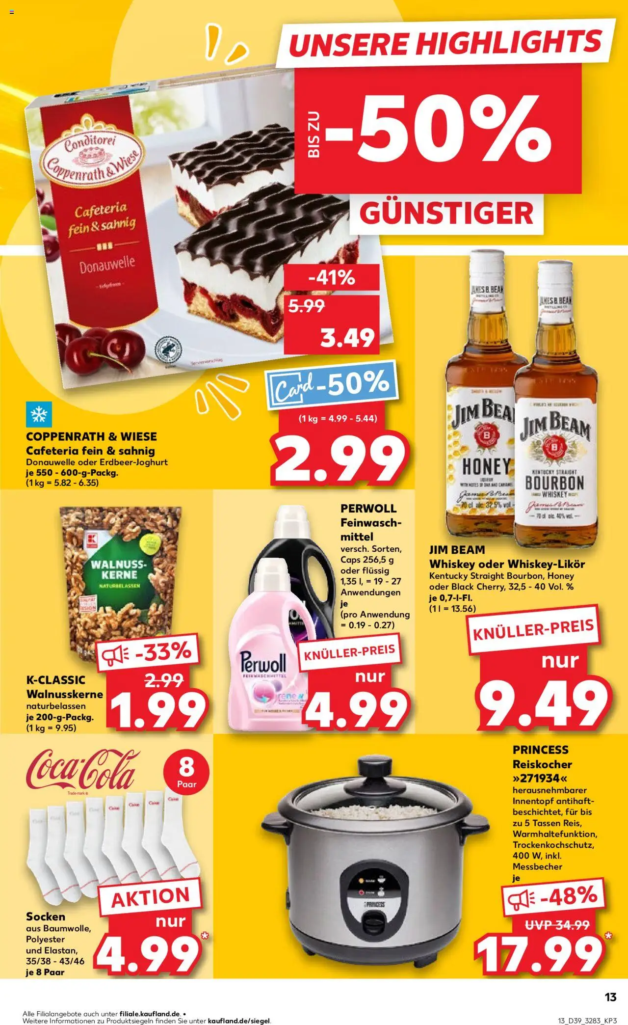 Kaufland prospekt Berlin	 – gültig ab 25.09.2025 | Seite: 13 | Produkte: Jim beam, Socken, Bourbon, Whiskey