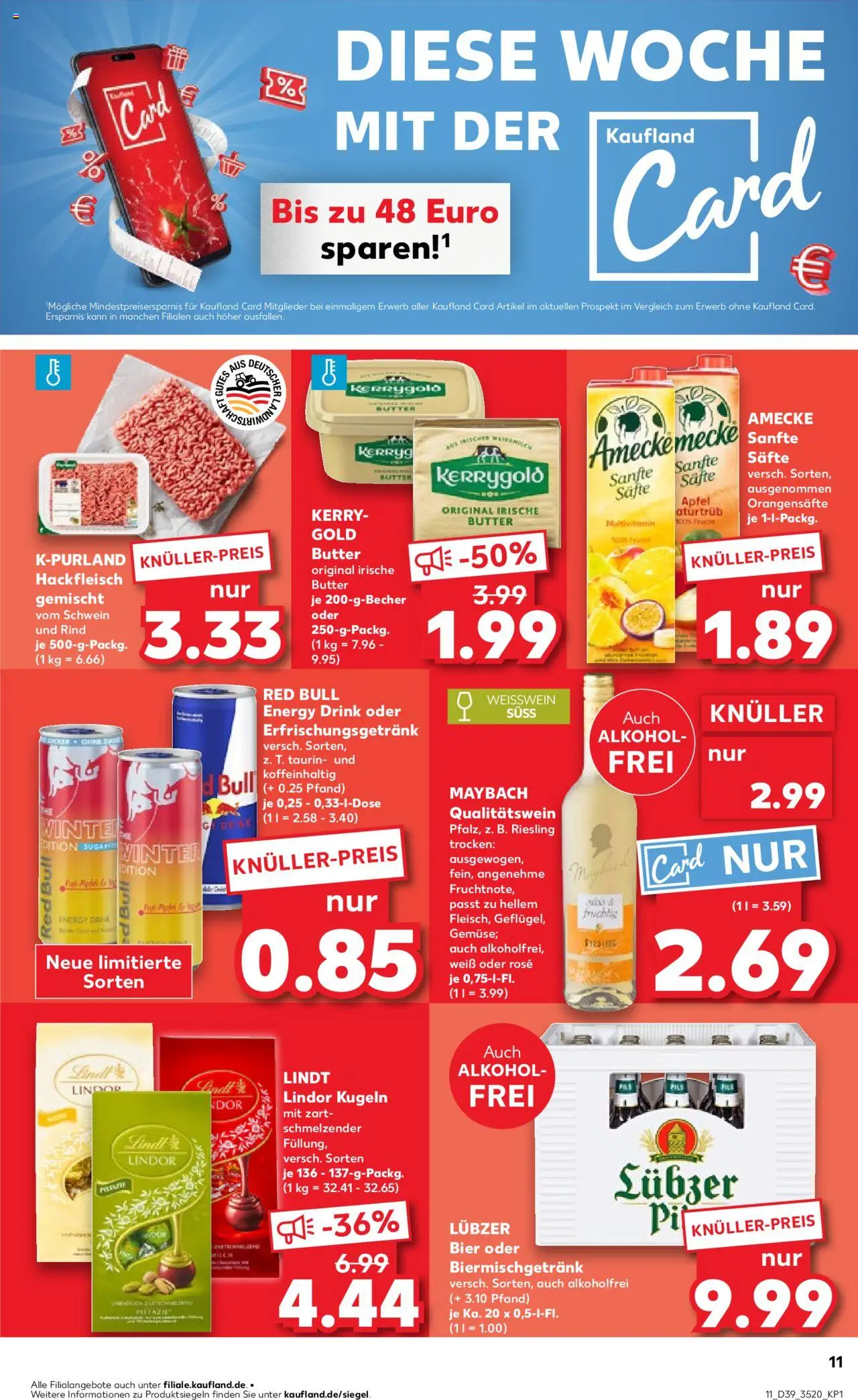 Kaufland prospekt Berlin	 – gültig ab 25.09.2025 | Seite: 11 | Produkte: Red bull, Milch, Äpfel, Lindt