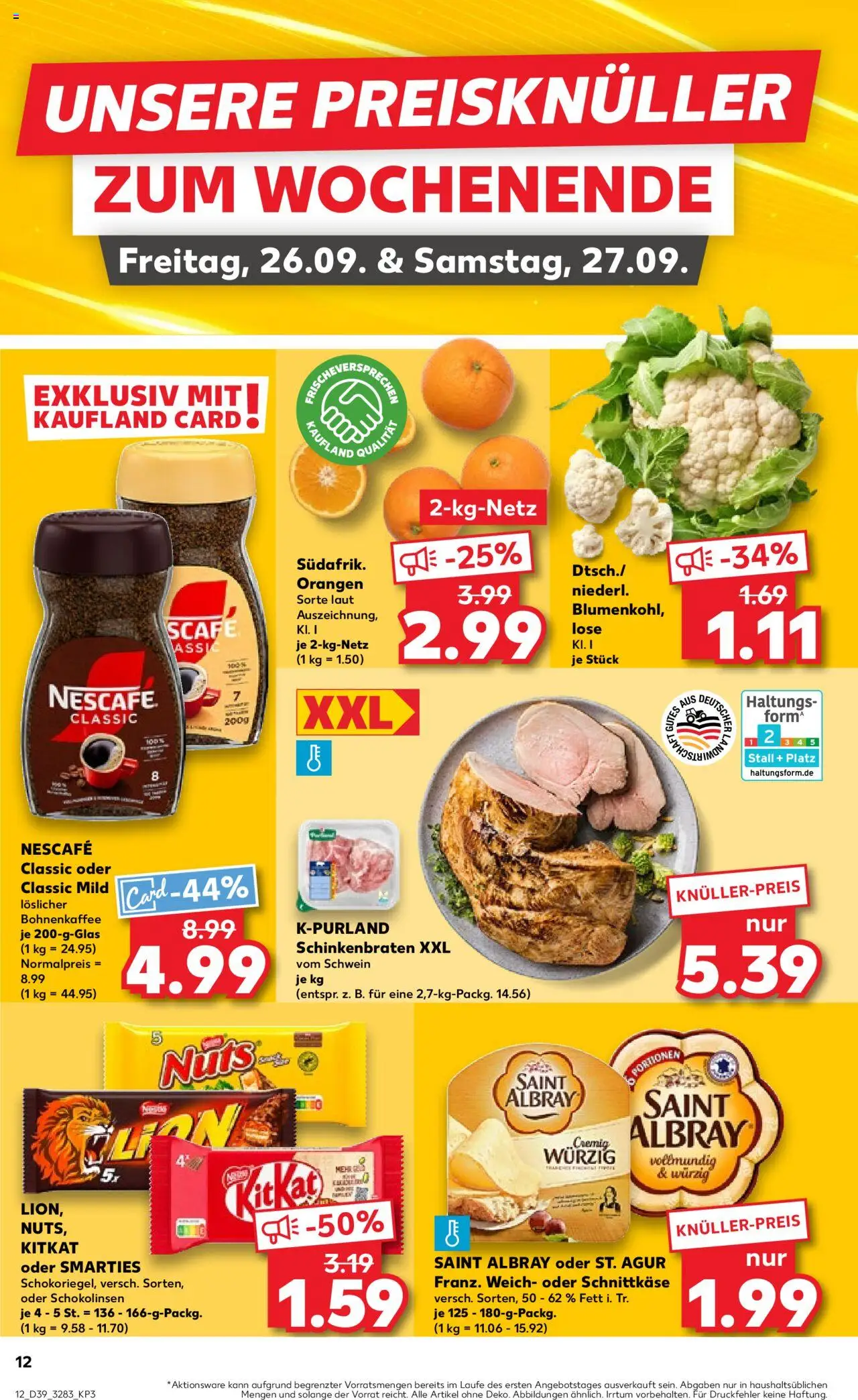 Kaufland prospekt Berlin	 – gültig ab 25.09.2025 | Seite: 12 | Produkte: Nescafe, Smarties, Orangen, Nescafe classic