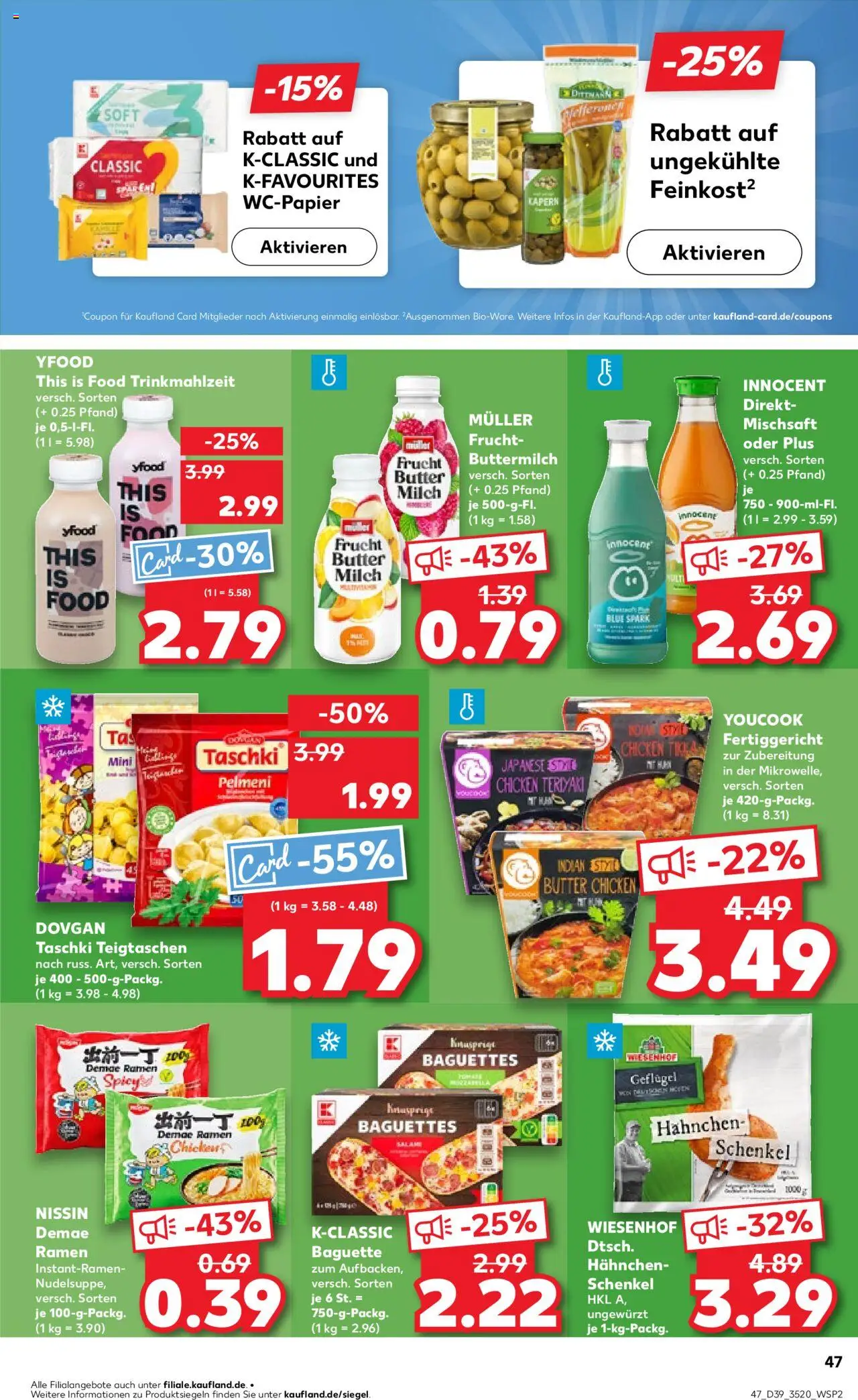Kaufland prospekt Berlin	 – gültig ab 25.09.2025 | Seite: 47 | Produkte: Buttermilch, Butter, Baguette, Salami