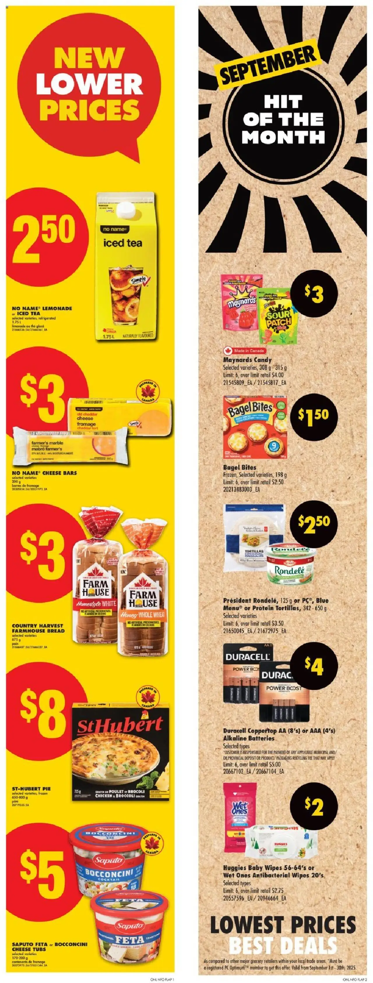 No Frills flyer valid from 25.09.2025 | Page: 9 | Products: Tea, PC, Cheese, Chicken