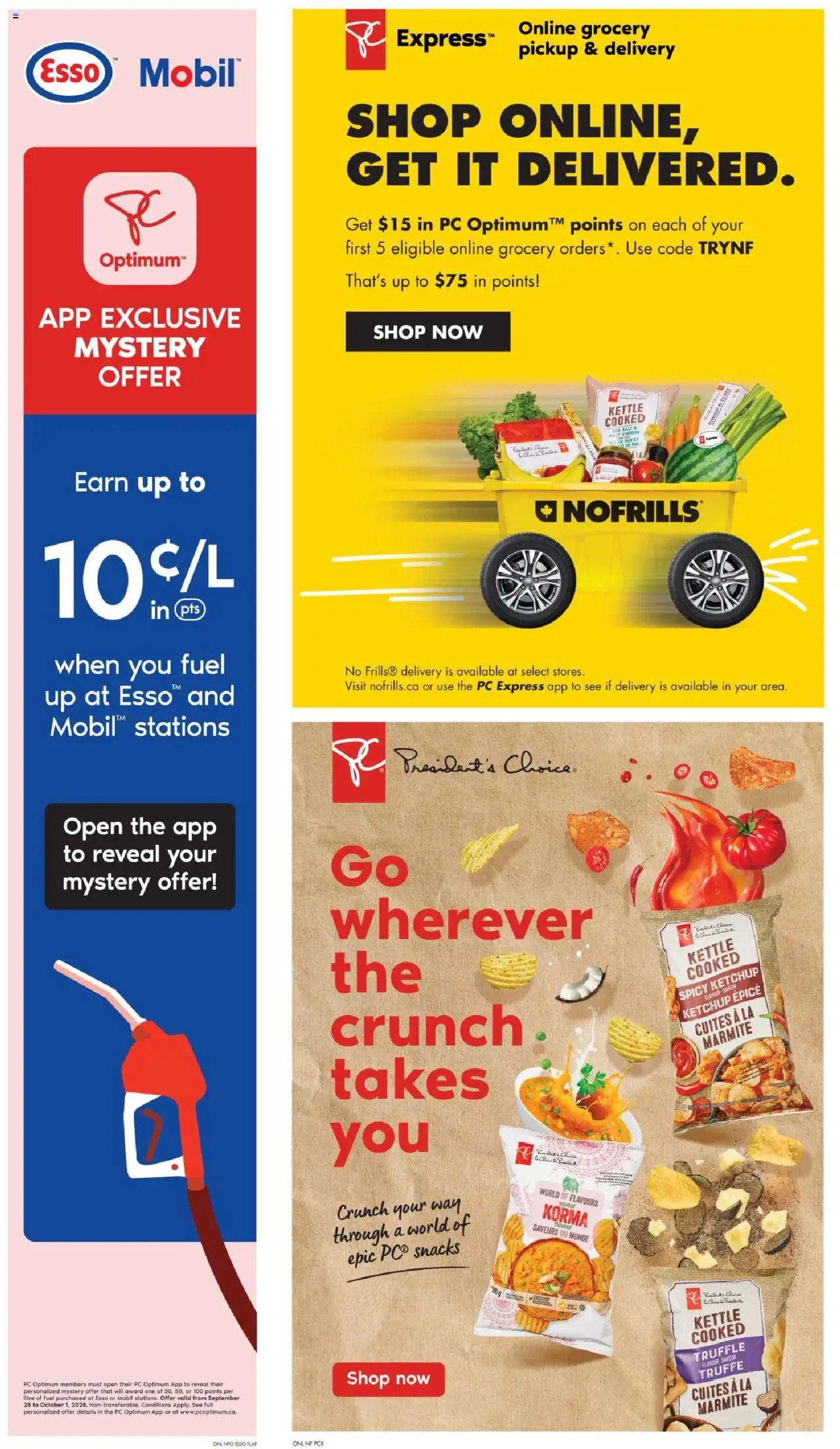 No Frills flyer valid from 25.09.2025 | Page: 21 | Products: Chips, Ketchup, PC, Kettle