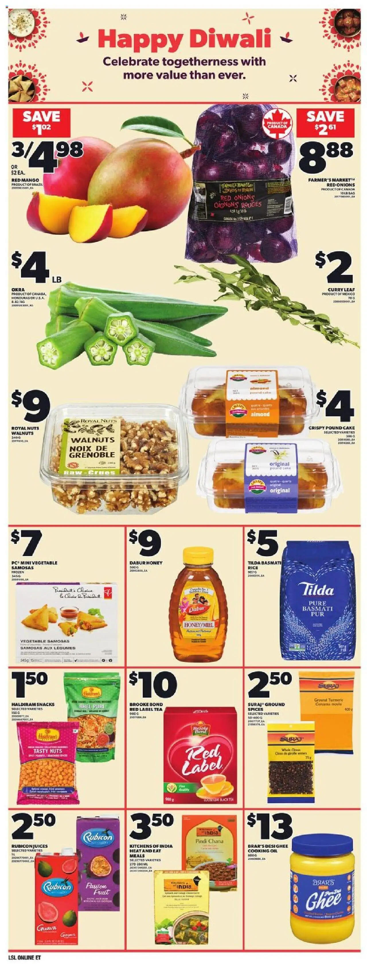 Loblaws flyer valid from 25.09.2025 | Page: 8 | Products: Rice, Tea, Nuts, PC