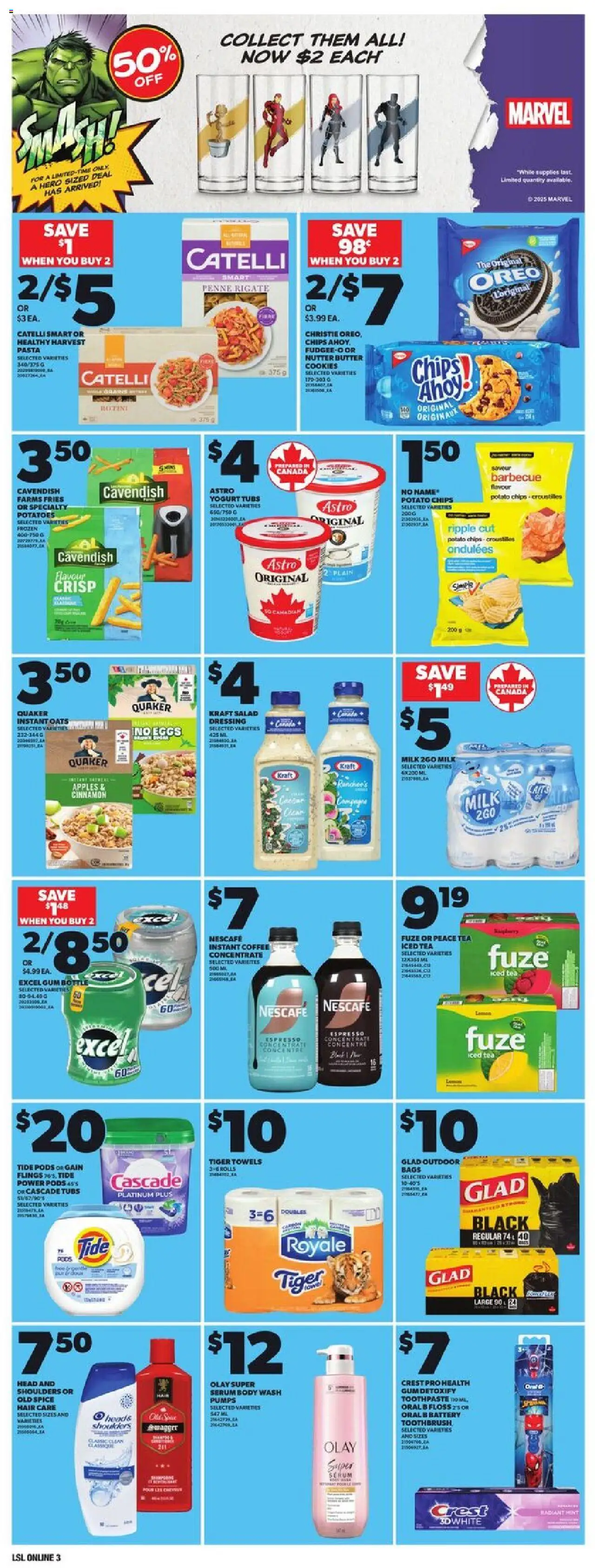 Loblaws flyer valid from 25.09.2025 | Page: 10 | Products: Chips, Cookies, Salad, Eggs